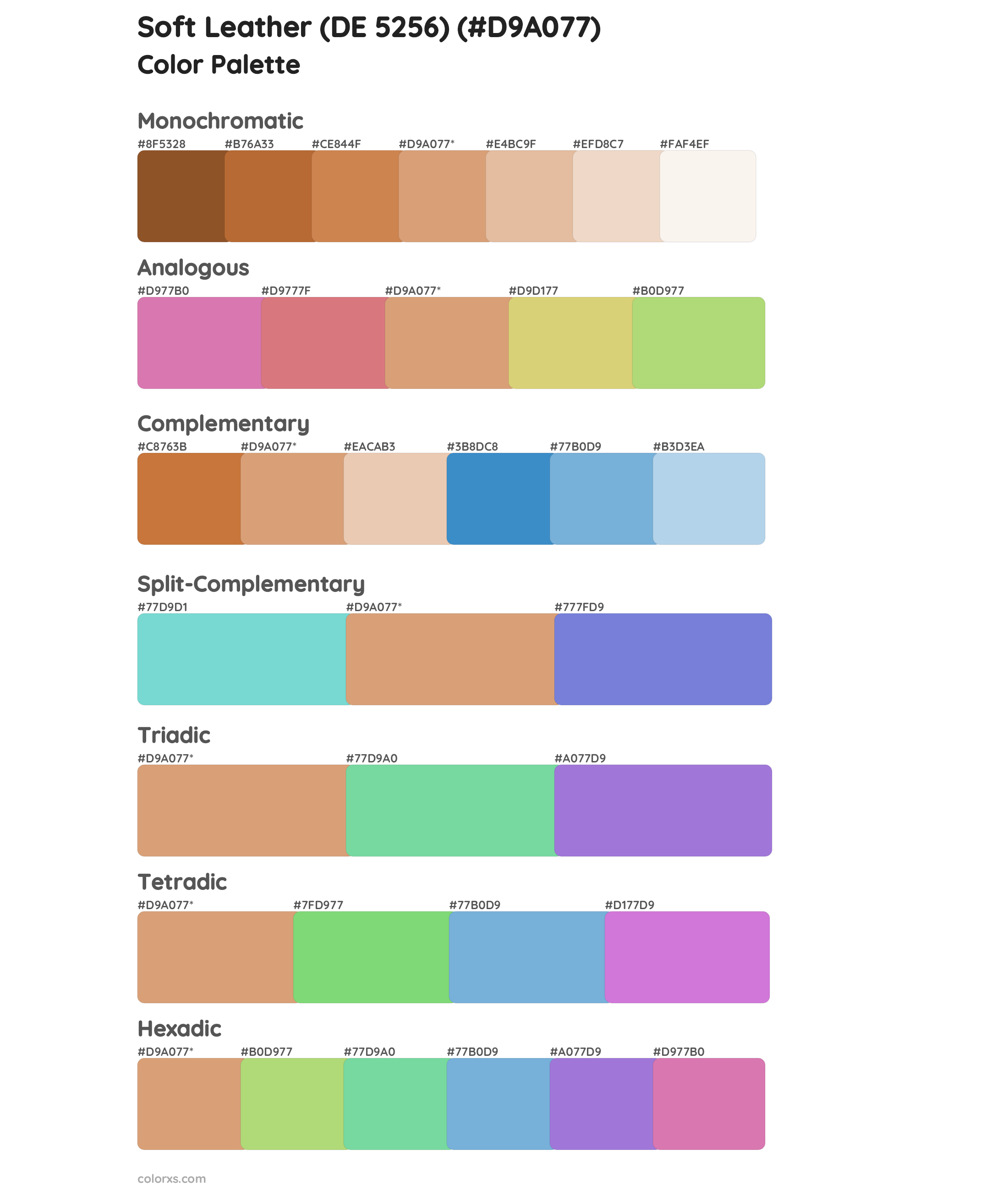 Soft Leather (DE 5256) Color Scheme Palettes