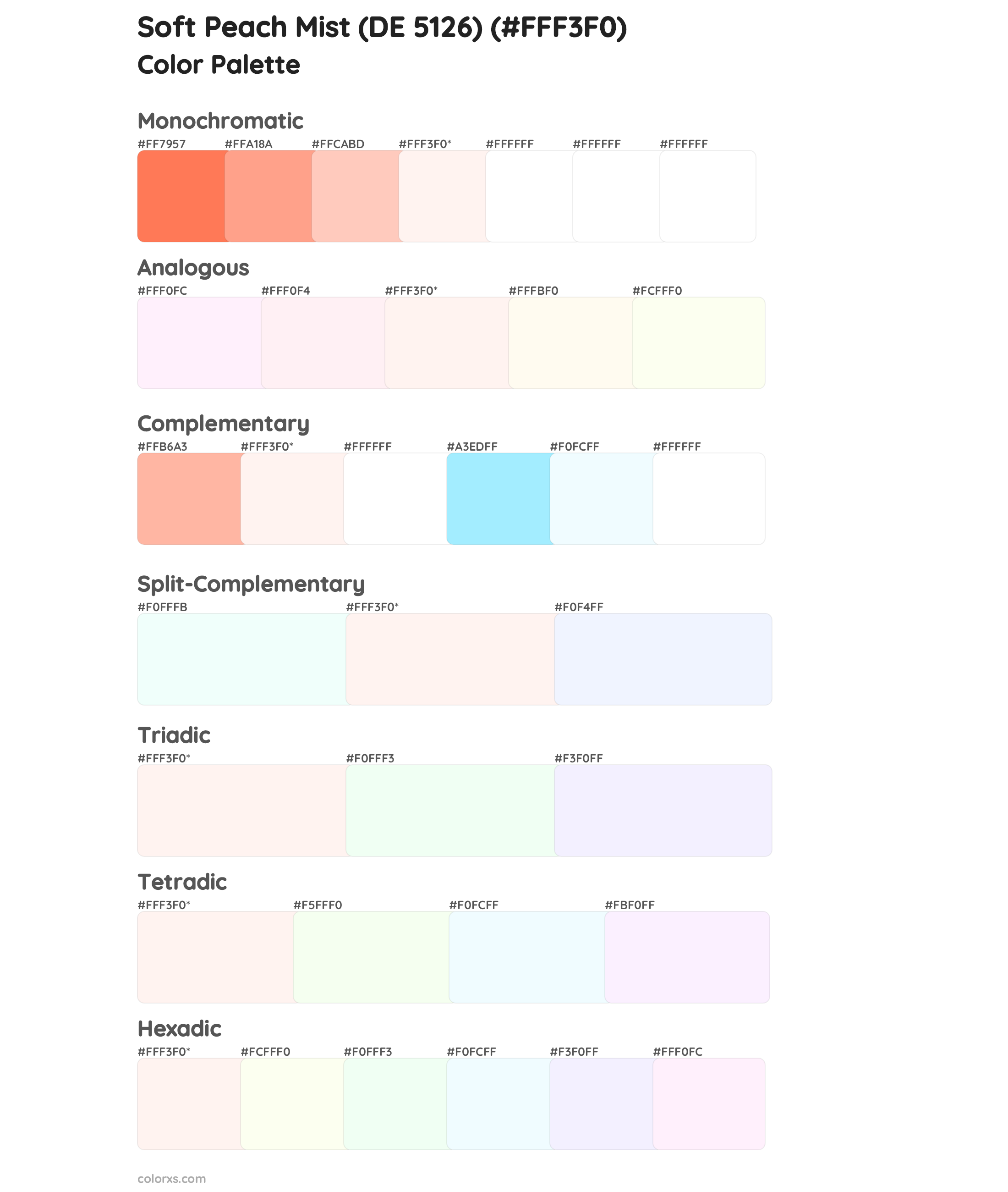 Soft Peach Mist (DE 5126) Color Scheme Palettes