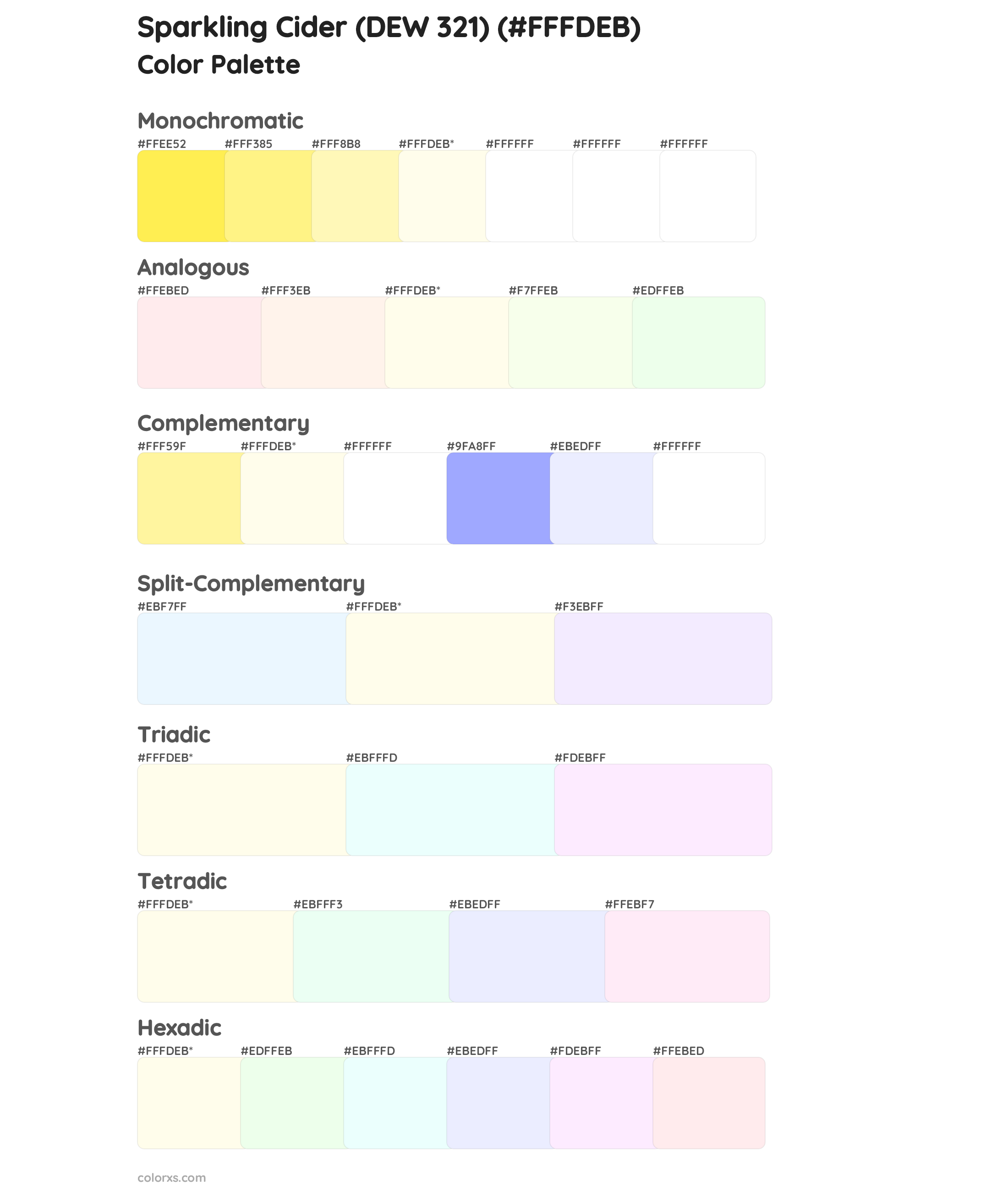 Sparkling Cider (DEW 321) Color Scheme Palettes