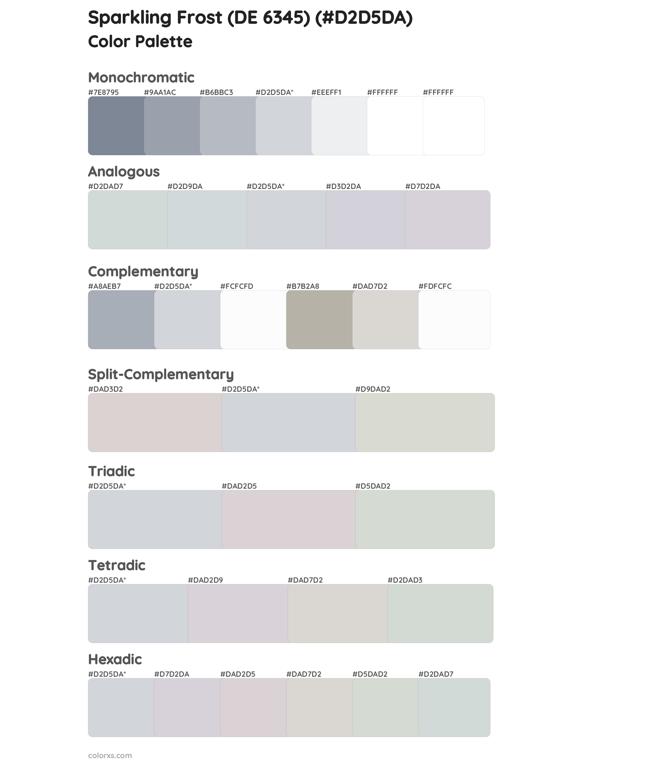 Sparkling Frost (DE 6345) Color Scheme Palettes