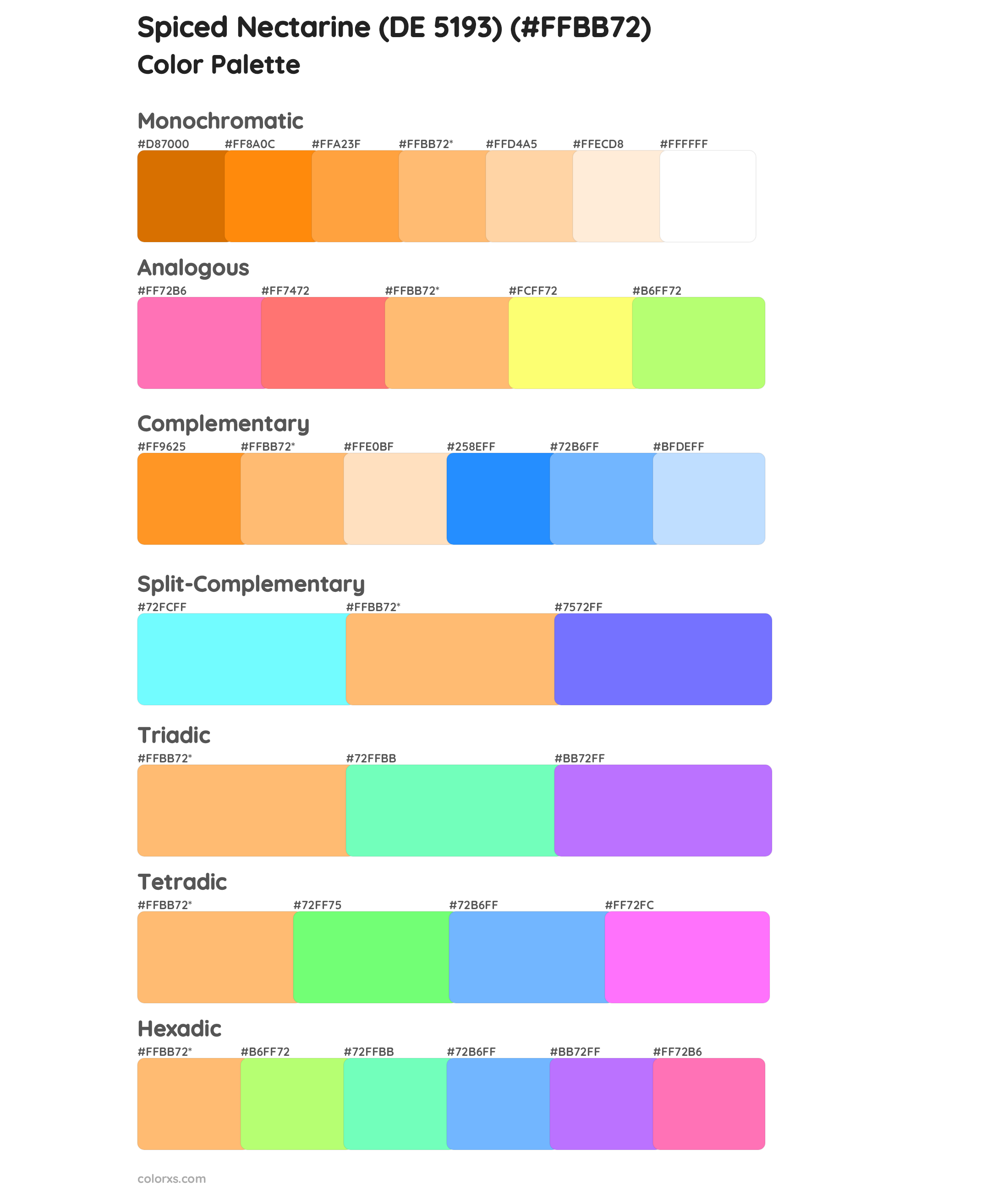 Spiced Nectarine (DE 5193) Color Scheme Palettes