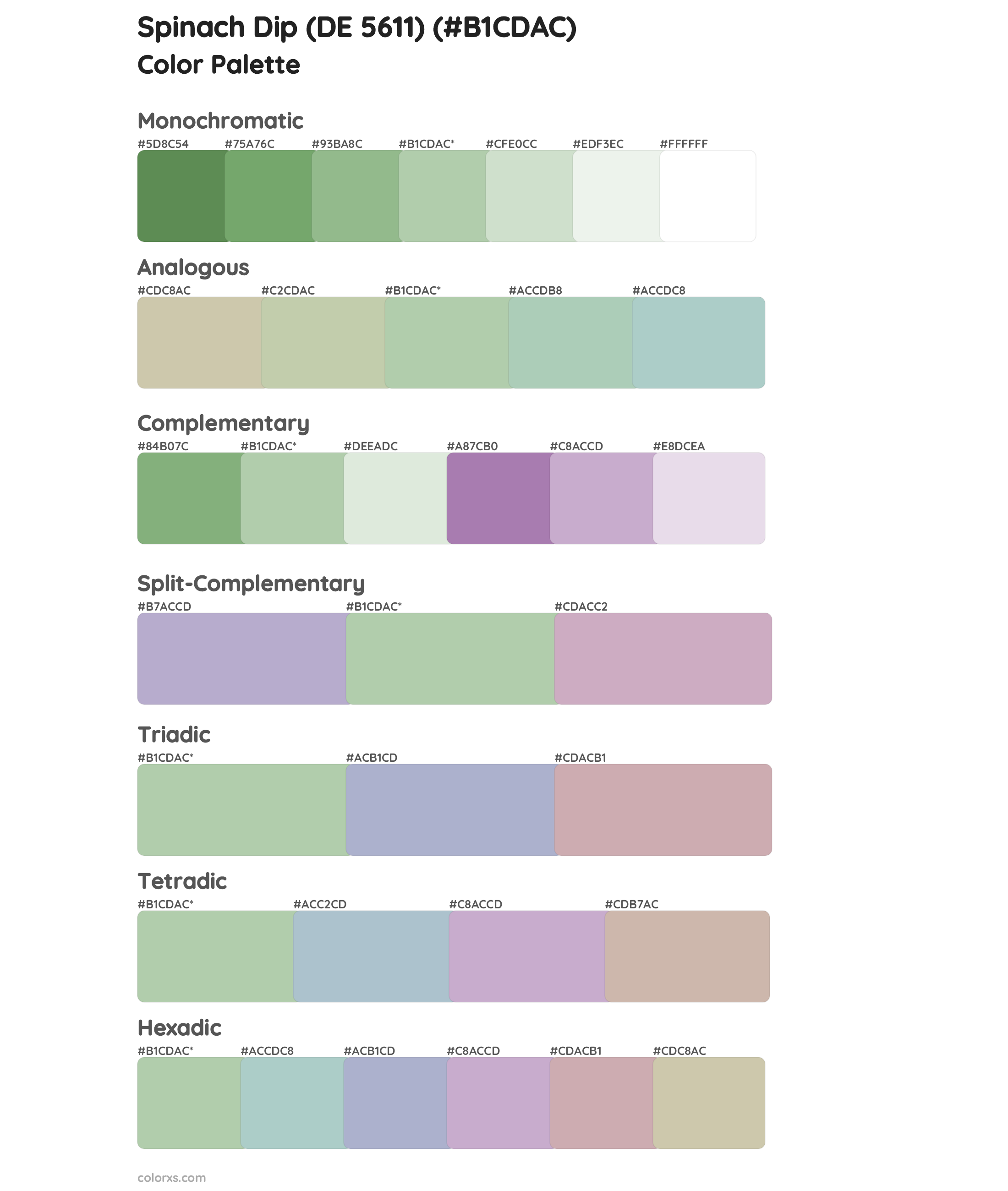 Spinach Dip (DE 5611) Color Scheme Palettes