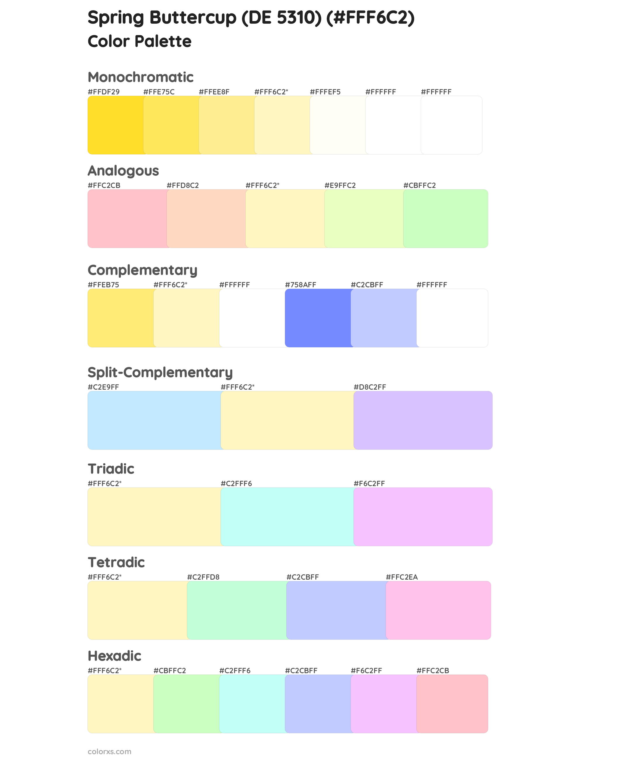 Spring Buttercup (DE 5310) Color Scheme Palettes