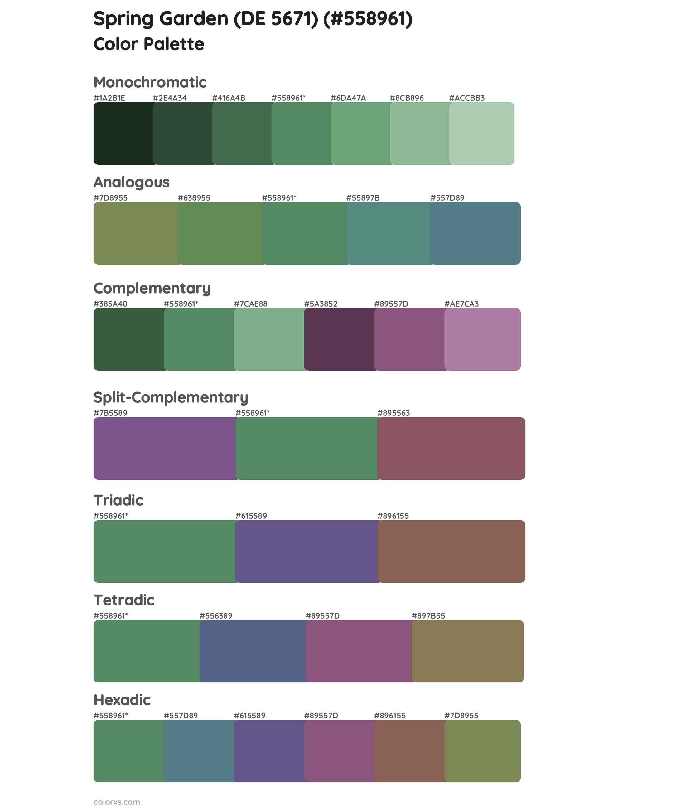 Spring Garden (DE 5671) Color Scheme Palettes