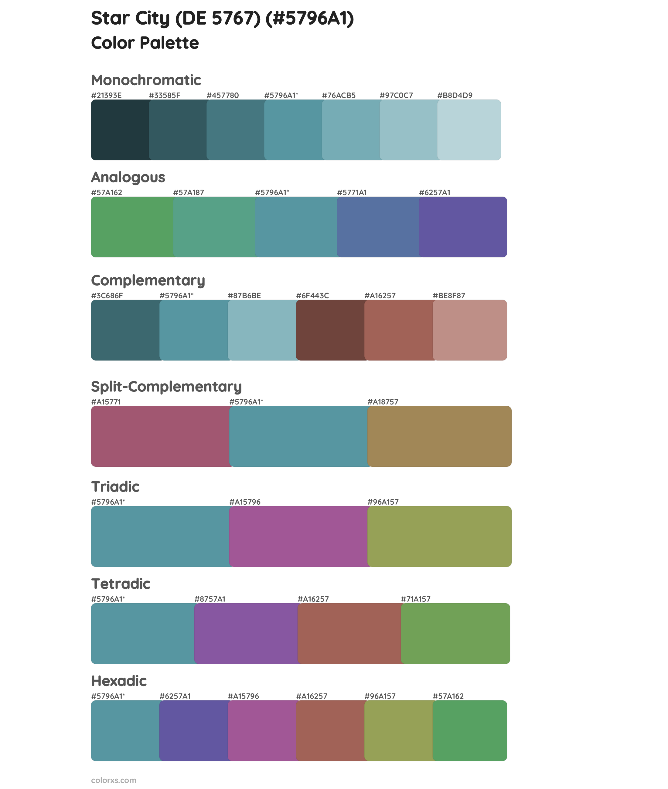 Star City (DE 5767) Color Scheme Palettes