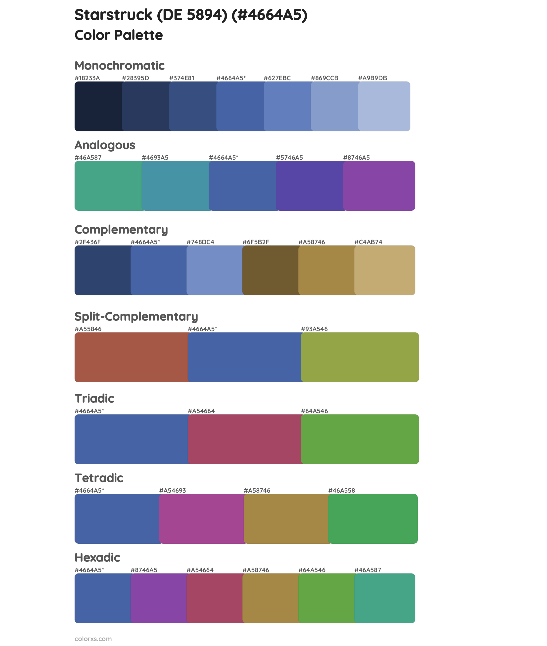 Starstruck (DE 5894) Color Scheme Palettes