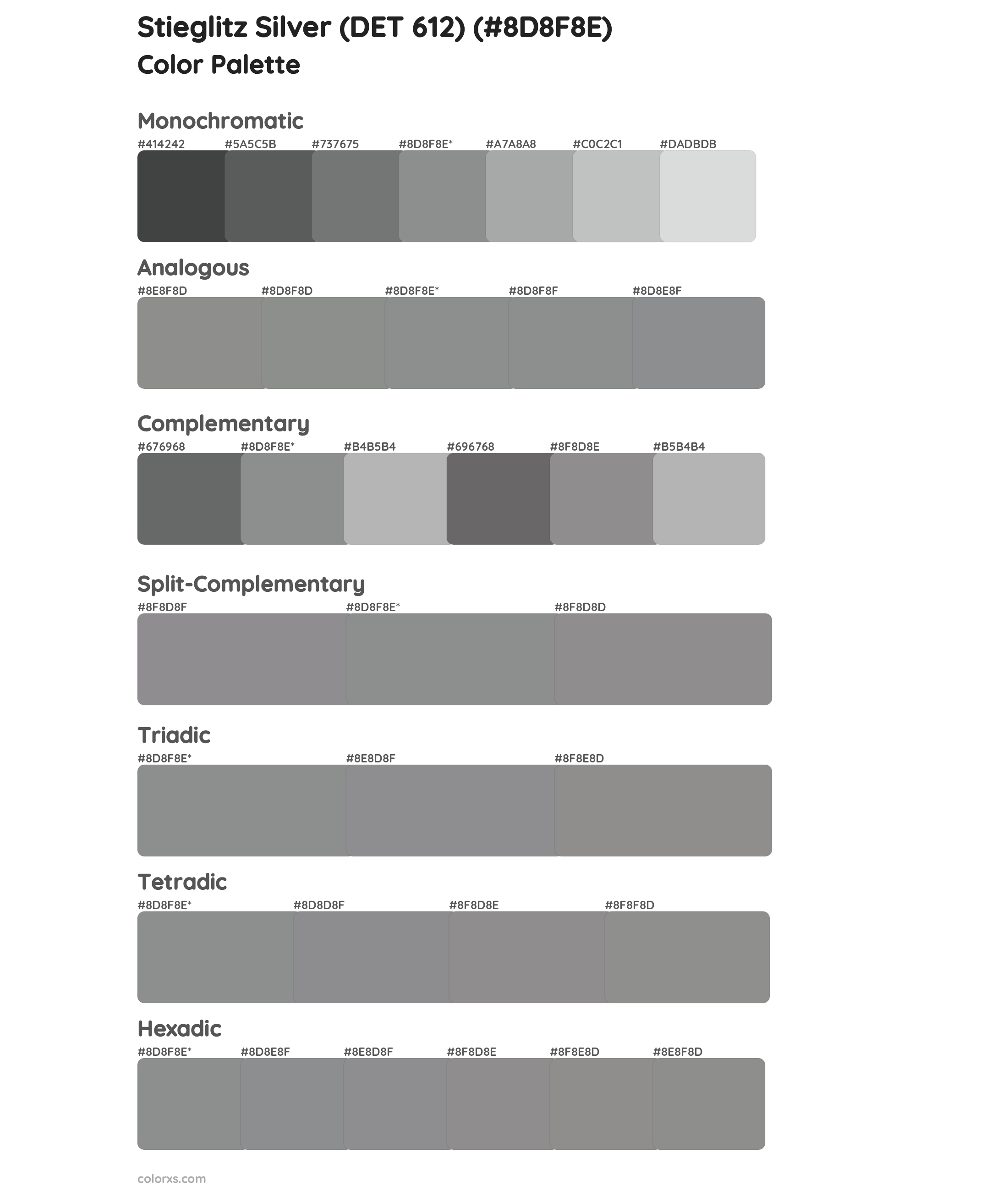 Stieglitz Silver (DET 612) Color Scheme Palettes