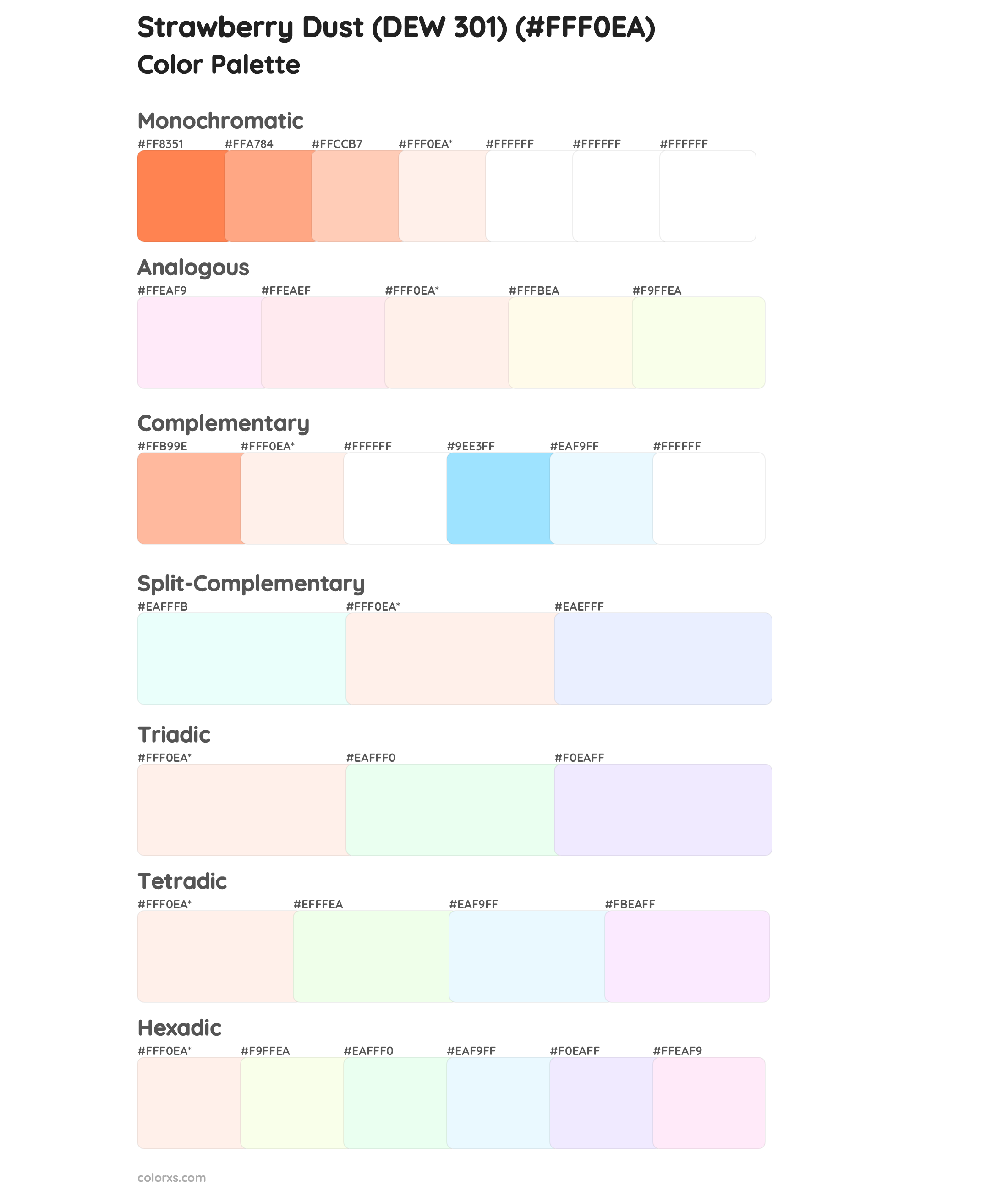 Strawberry Dust (DEW 301) Color Scheme Palettes