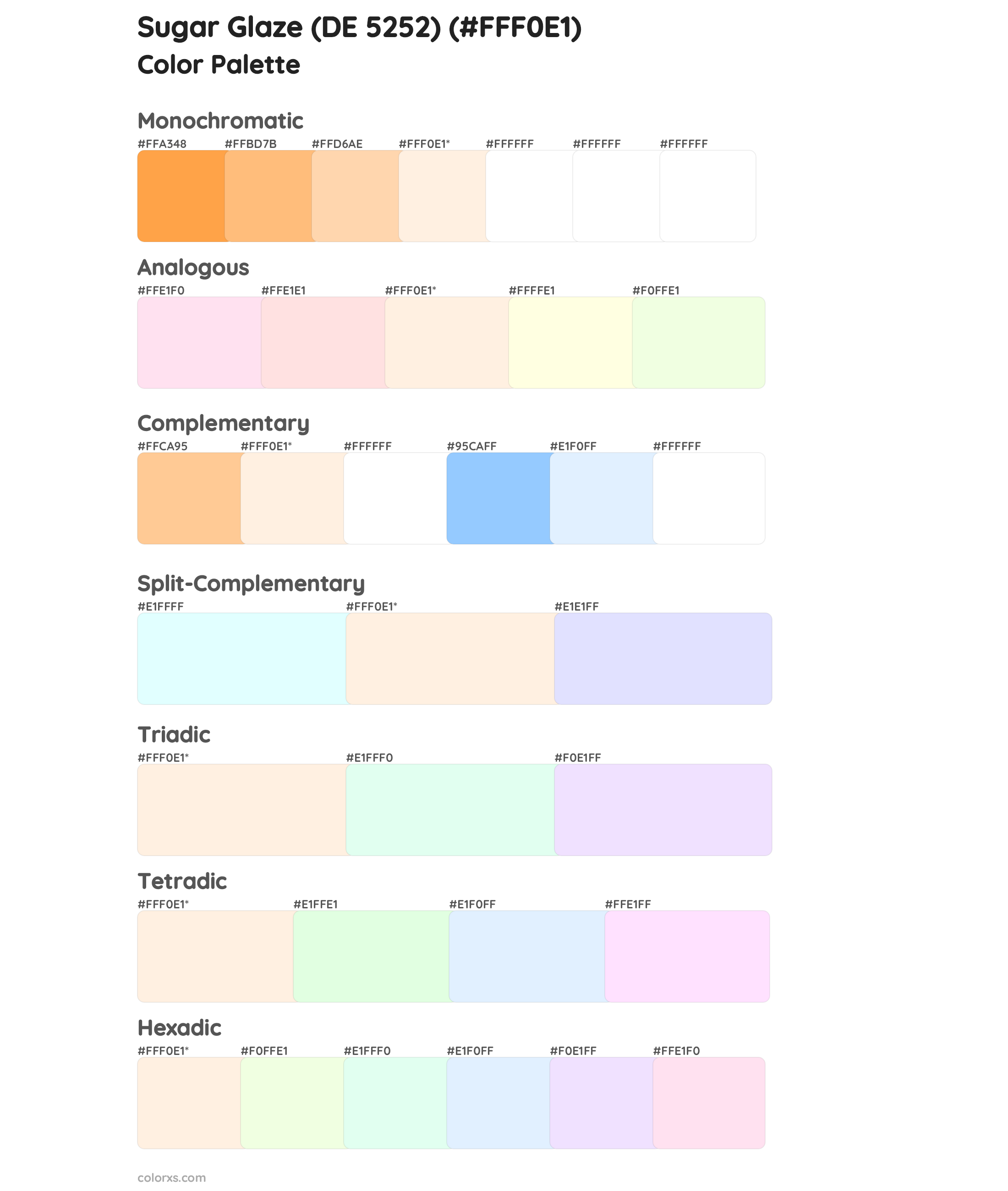 Sugar Glaze (DE 5252) Color Scheme Palettes