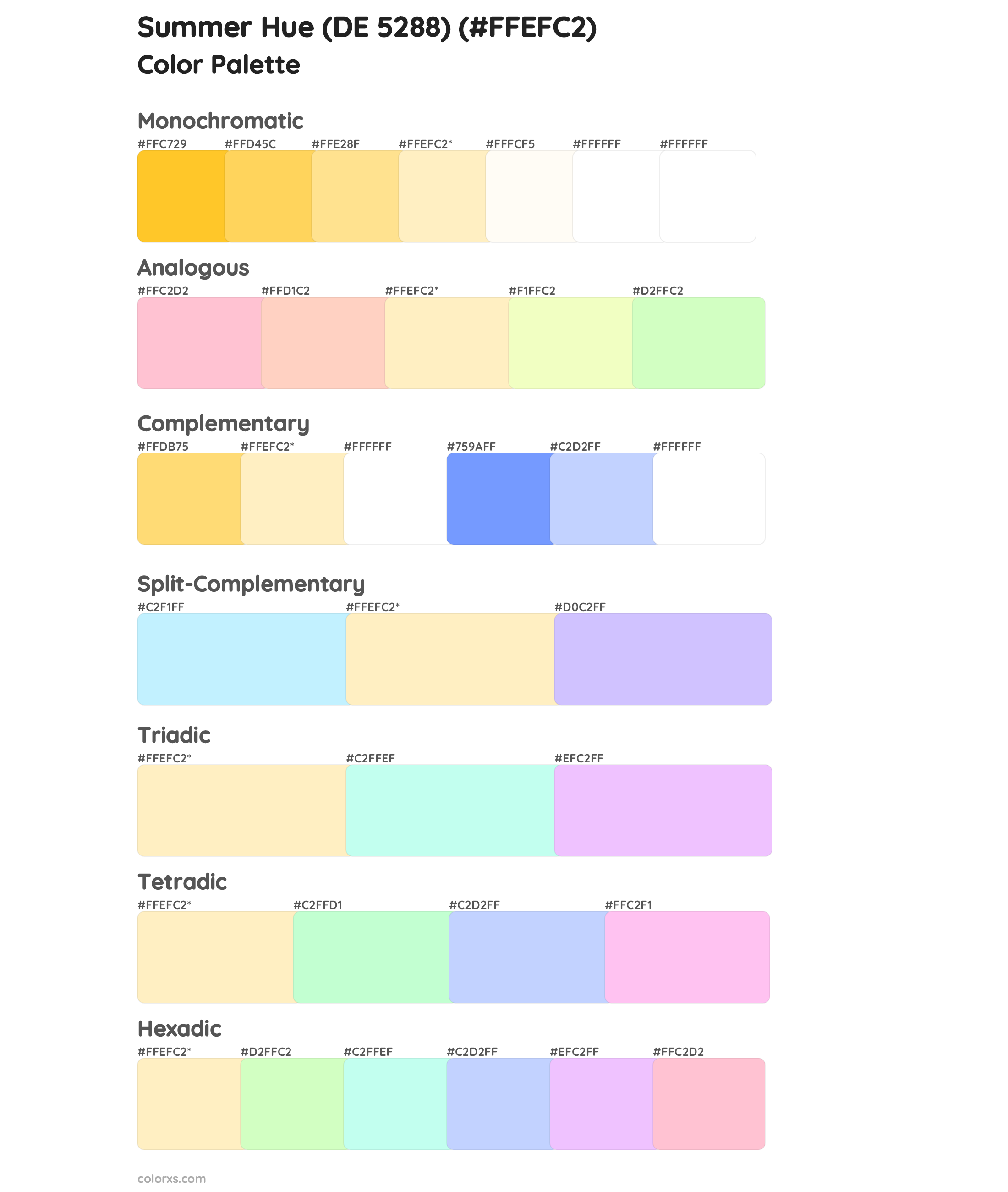 Summer Hue (DE 5288) Color Scheme Palettes