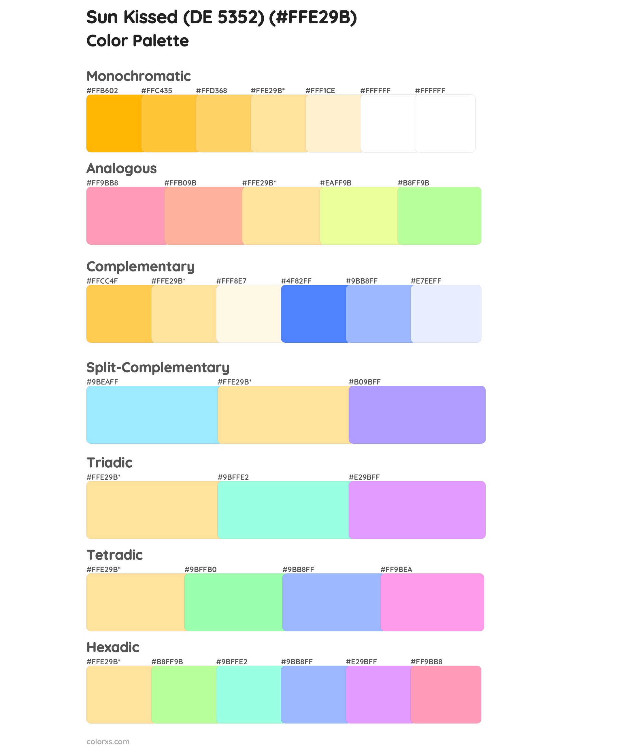 Sun Kissed (DE 5352) Color Scheme Palettes