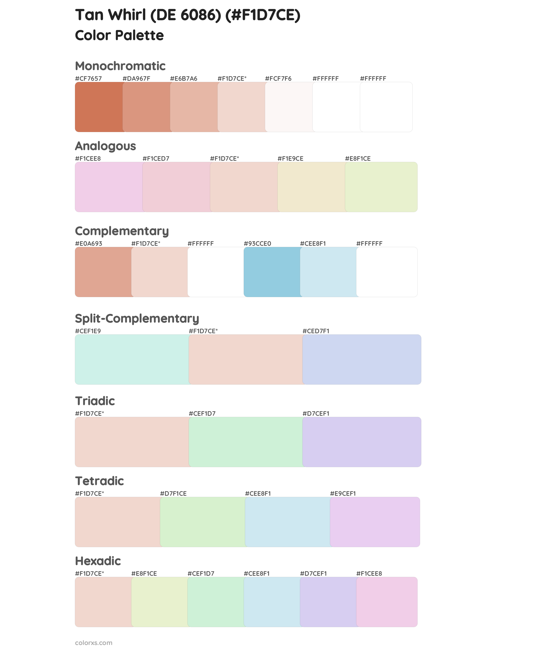 Tan Whirl (DE 6086) Color Scheme Palettes