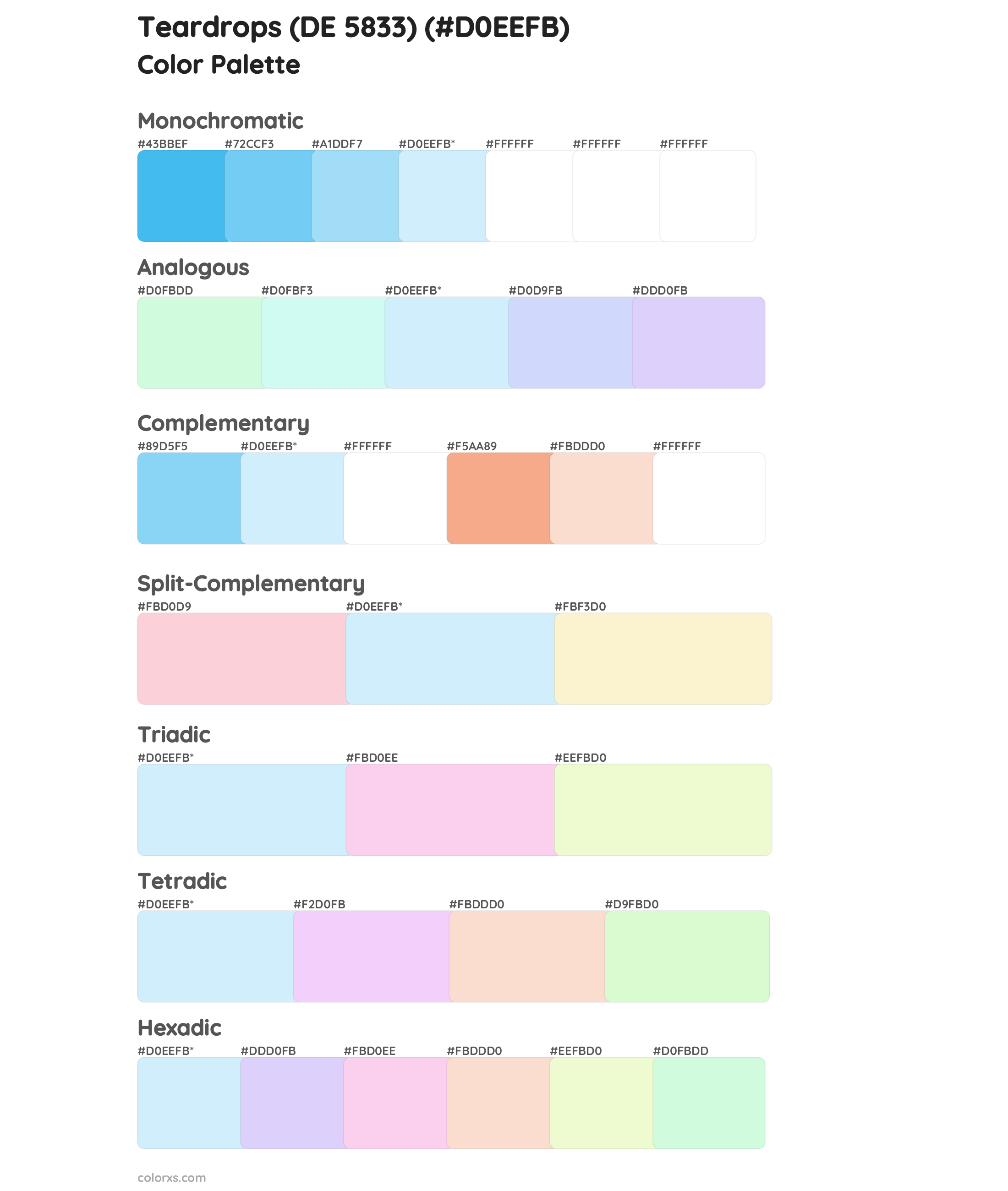 Teardrops (DE 5833) Color Scheme Palettes