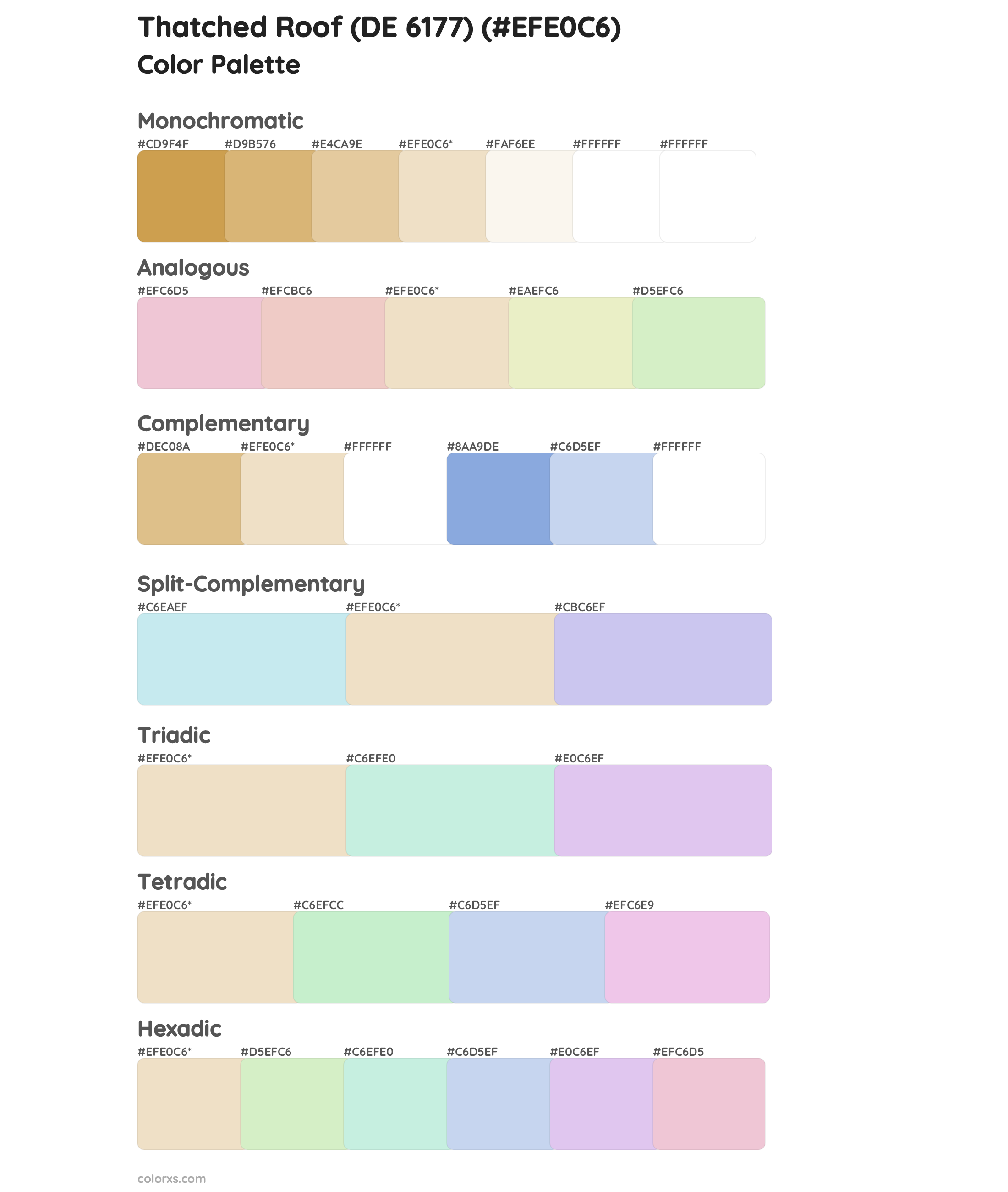 Thatched Roof (DE 6177) Color Scheme Palettes