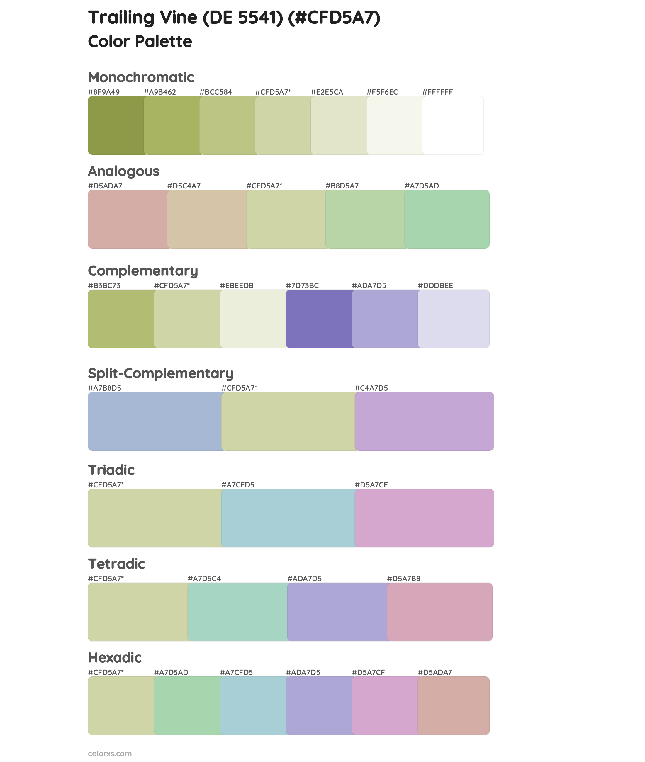 Trailing Vine (DE 5541) Color Scheme Palettes