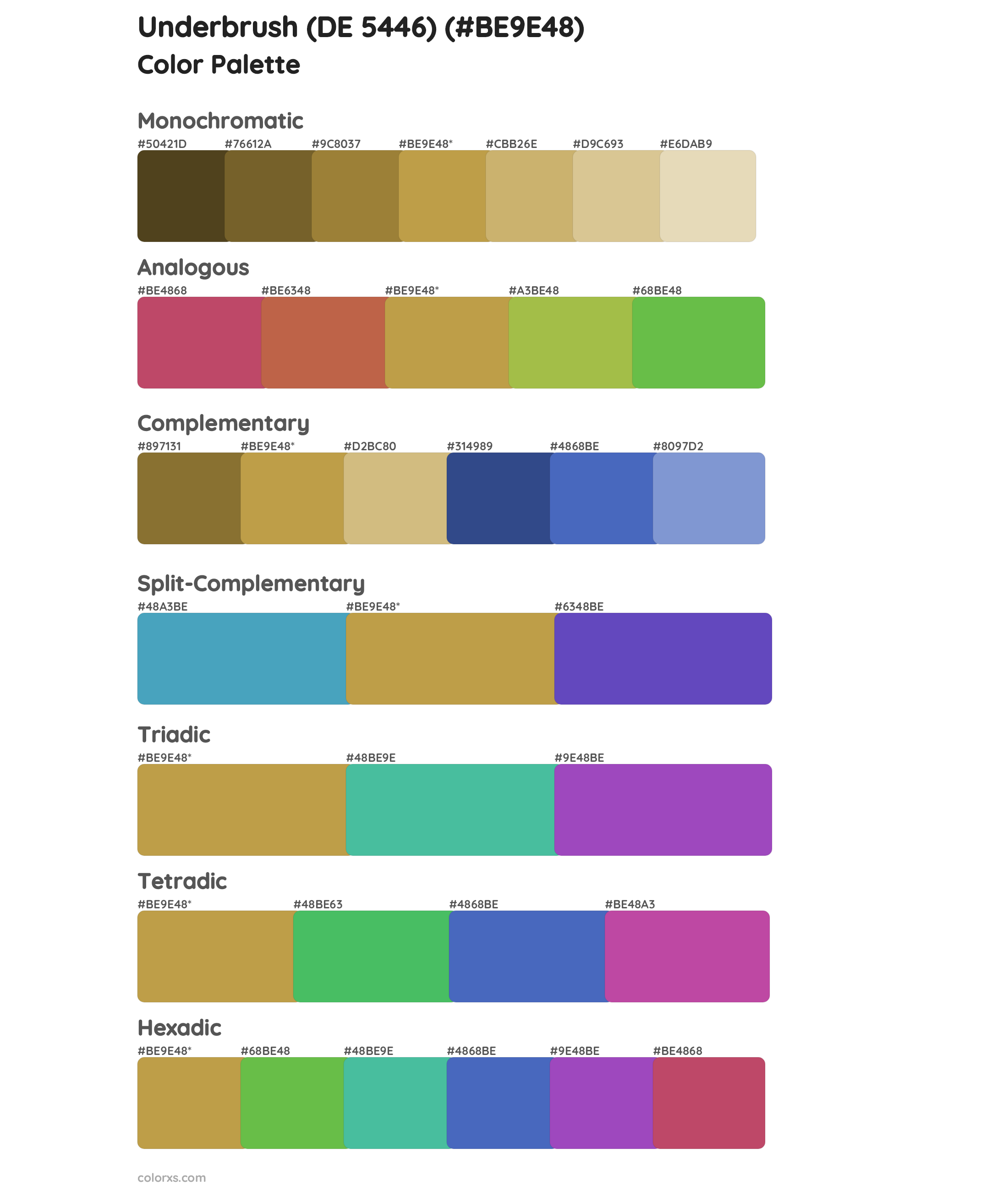 Underbrush (DE 5446) Color Scheme Palettes