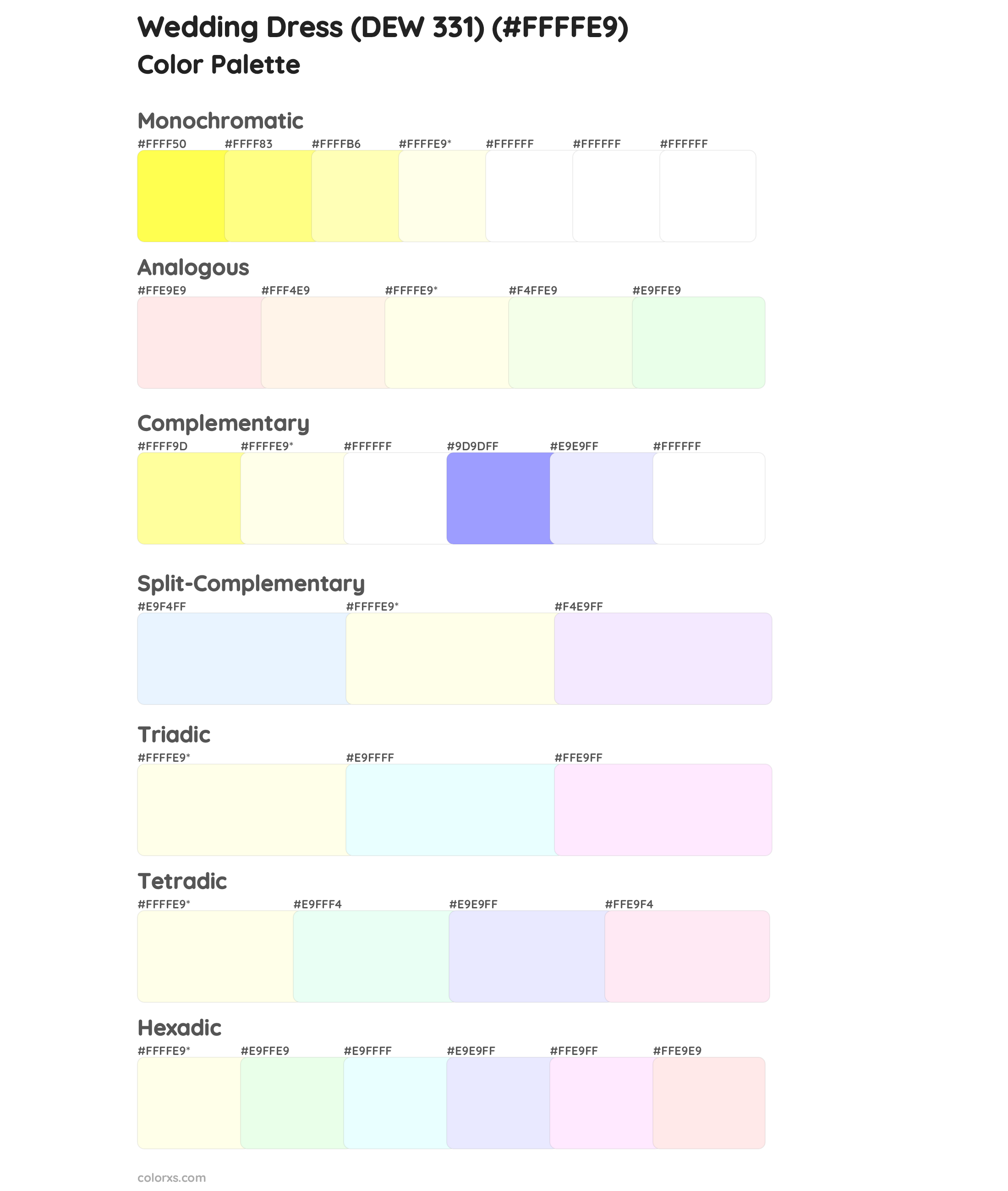 Wedding Dress (DEW 331) Color Scheme Palettes