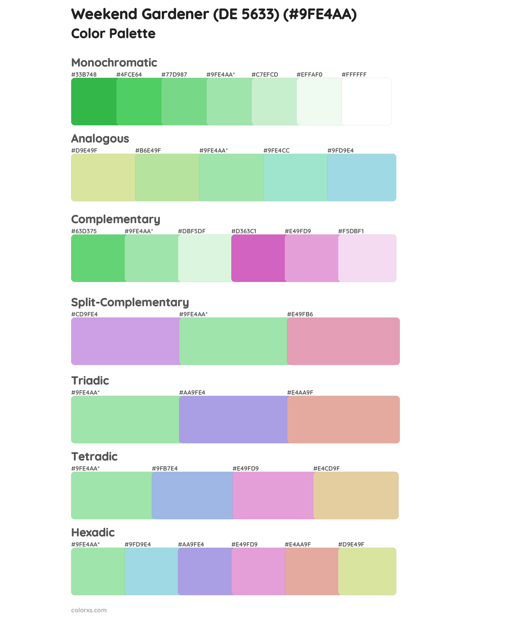 Weekend Gardener (DE 5633) Color Scheme Palettes