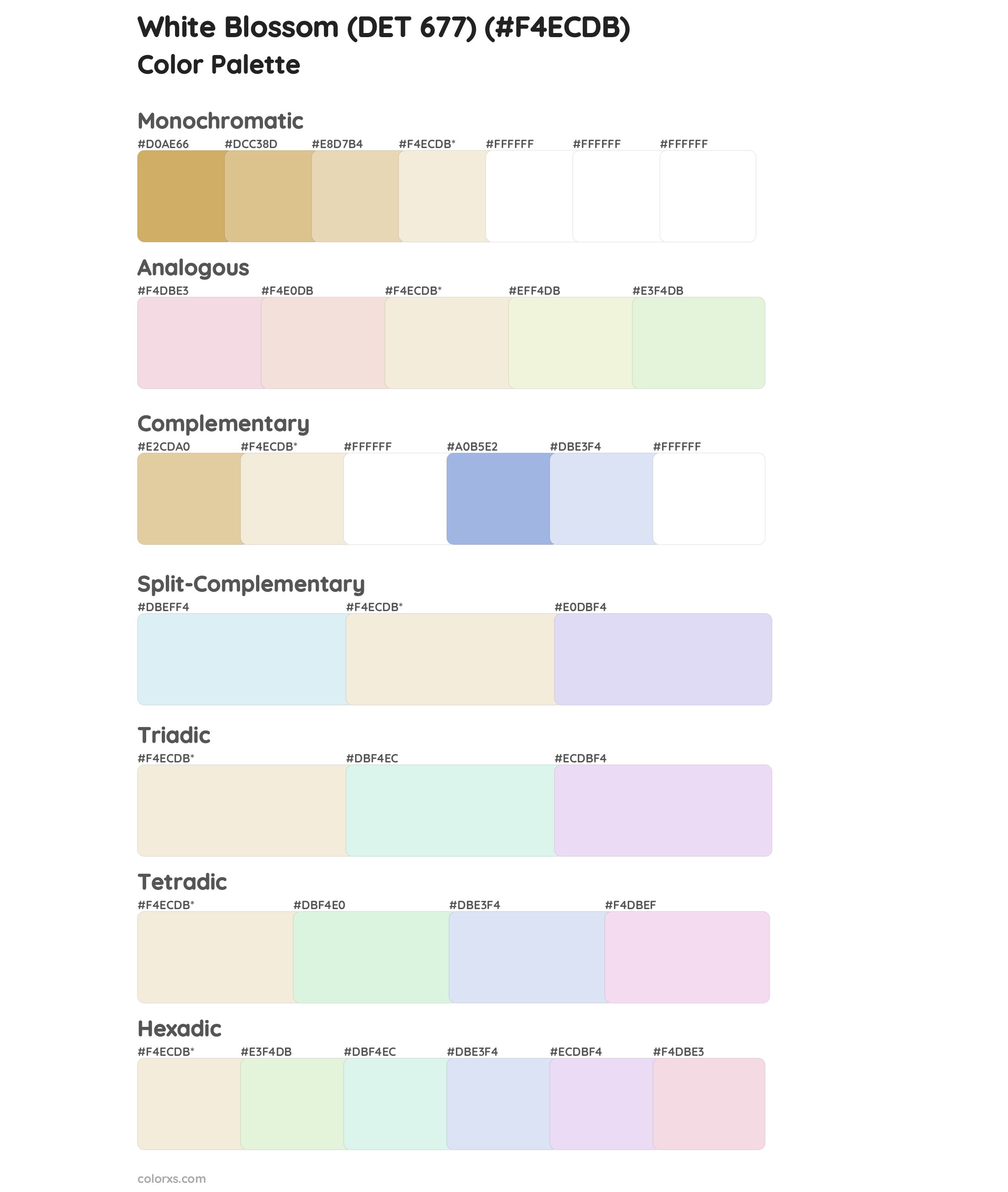 White Blossom (DET 677) Color Scheme Palettes