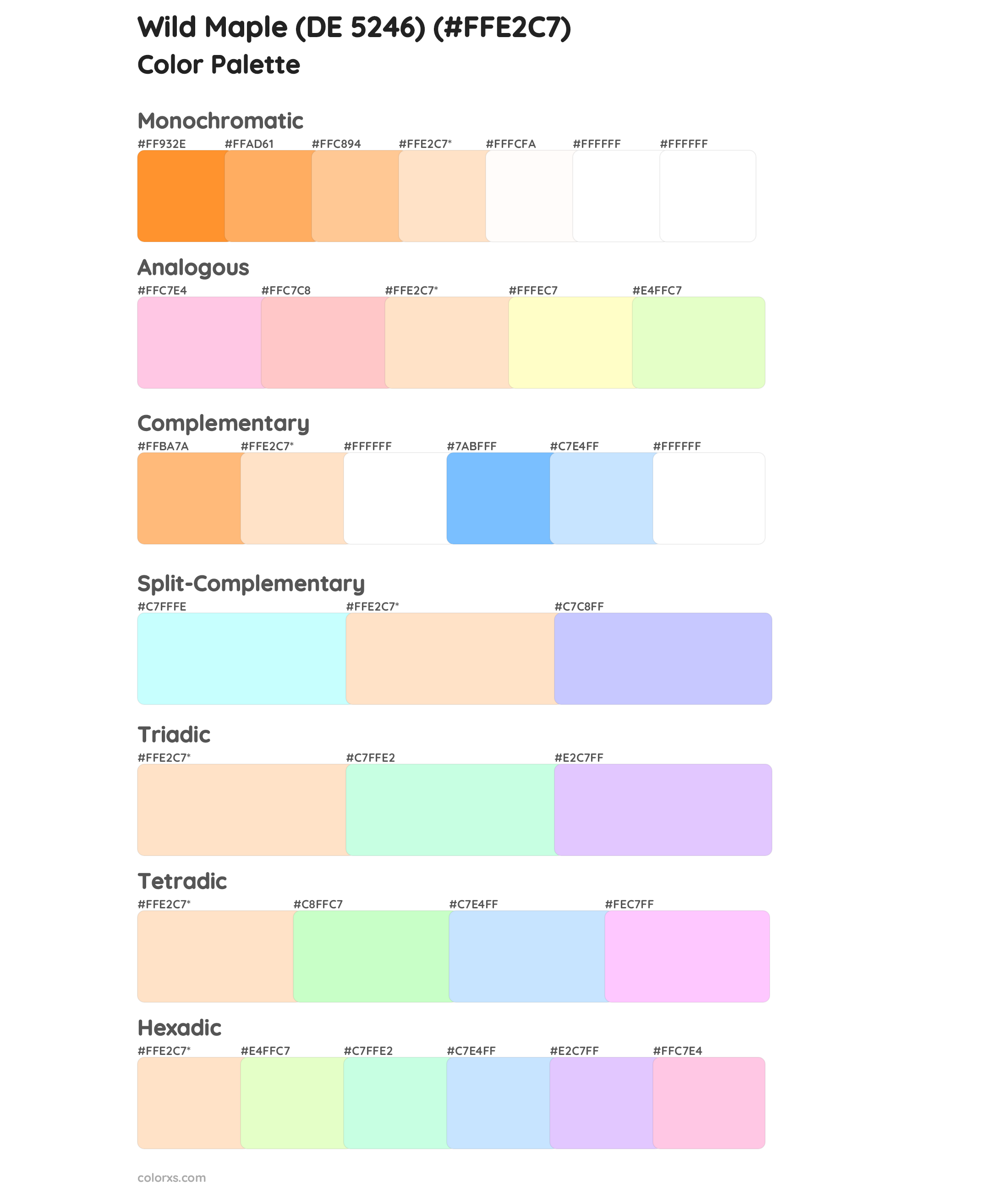 Wild Maple (DE 5246) Color Scheme Palettes