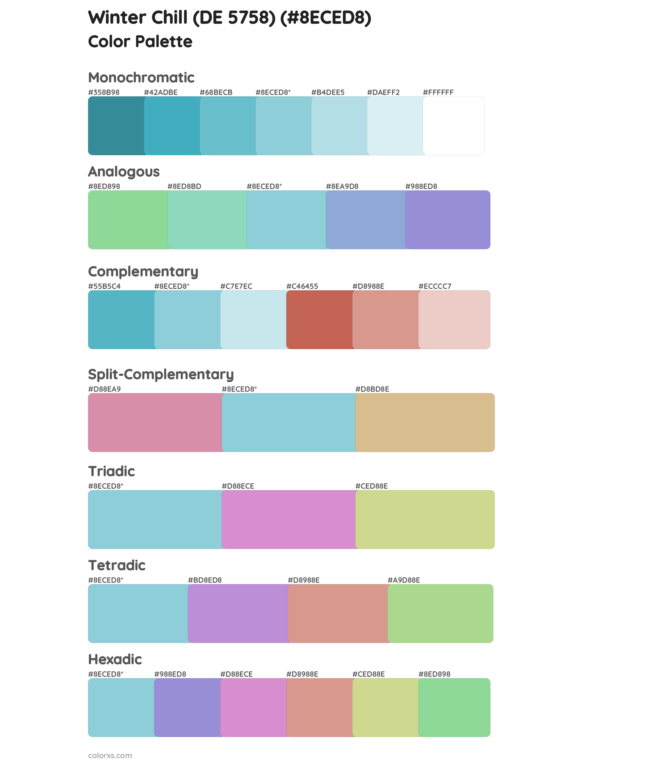 Winter Chill (DE 5758) Color Scheme Palettes