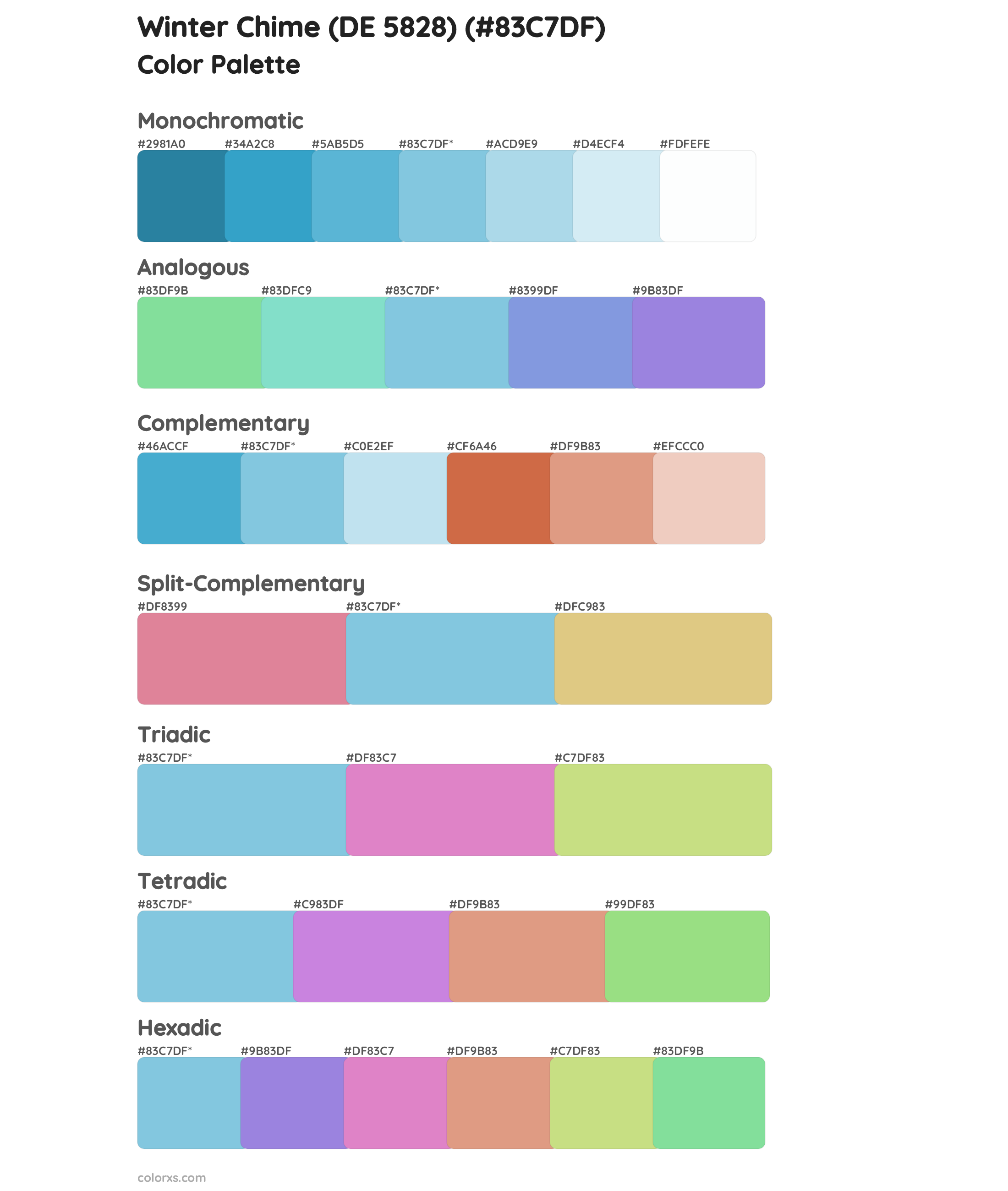 Winter Chime (DE 5828) Color Scheme Palettes