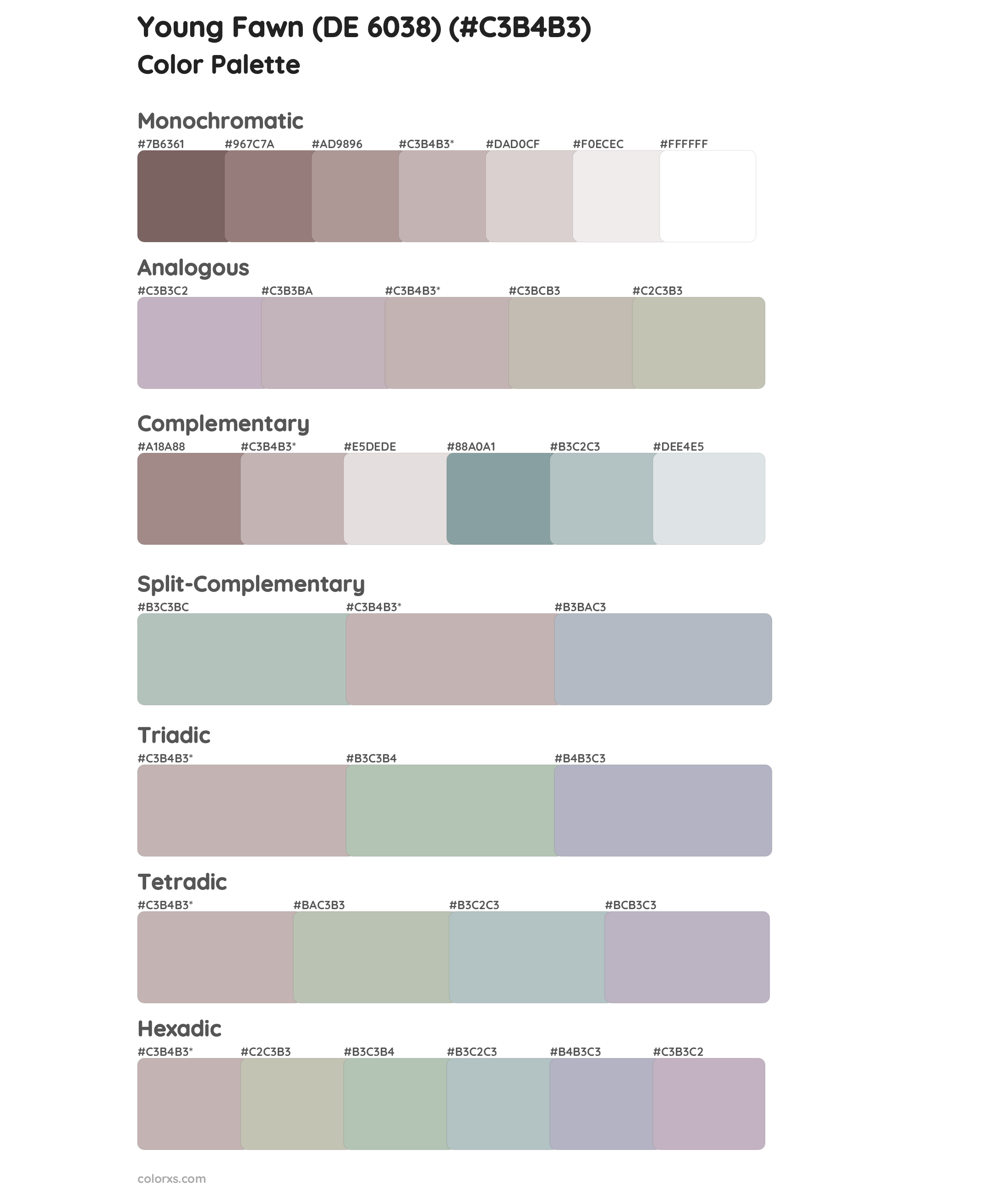 Young Fawn (DE 6038) Color Scheme Palettes