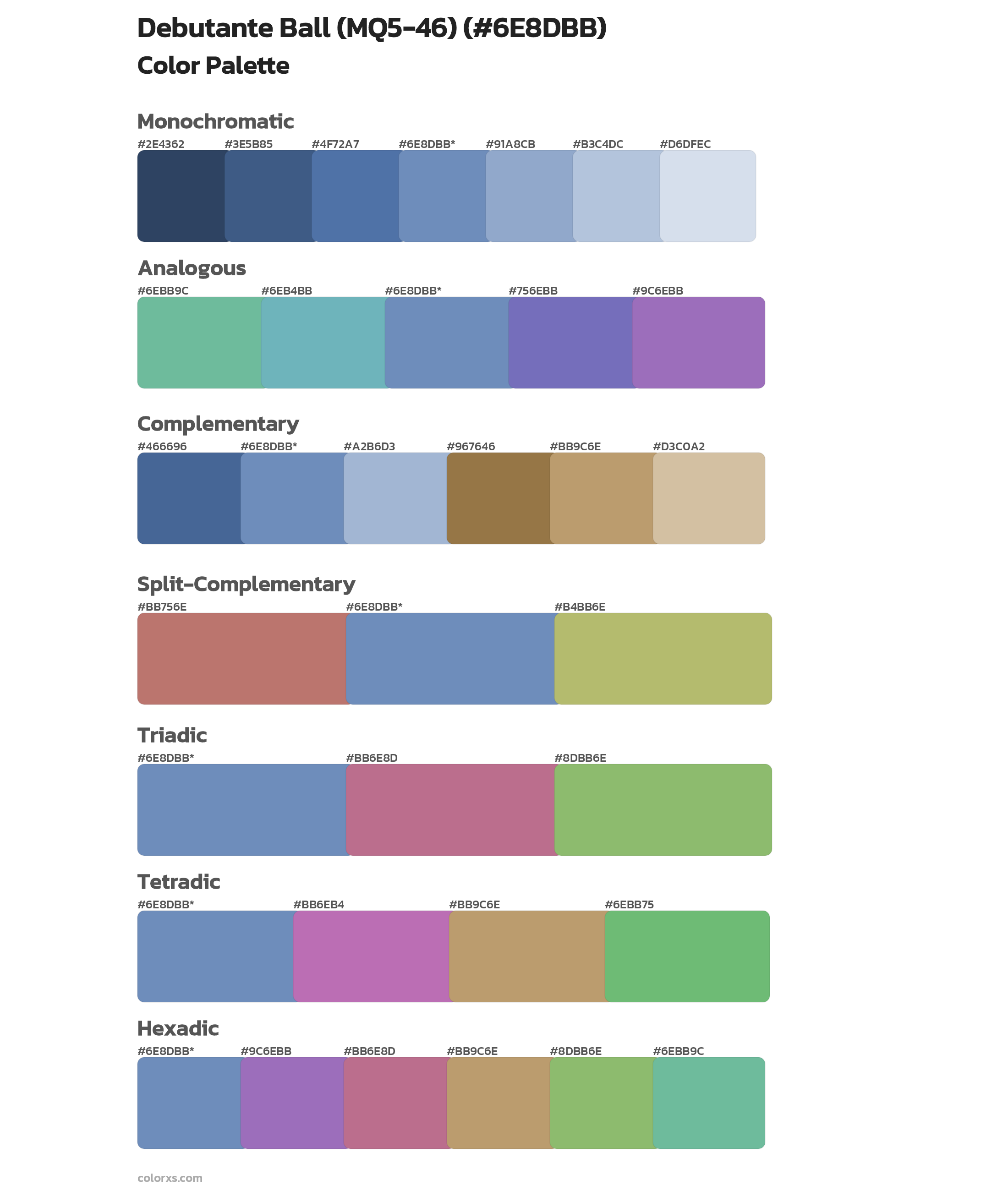 Debutante Ball (MQ5-46) Color Scheme Palettes