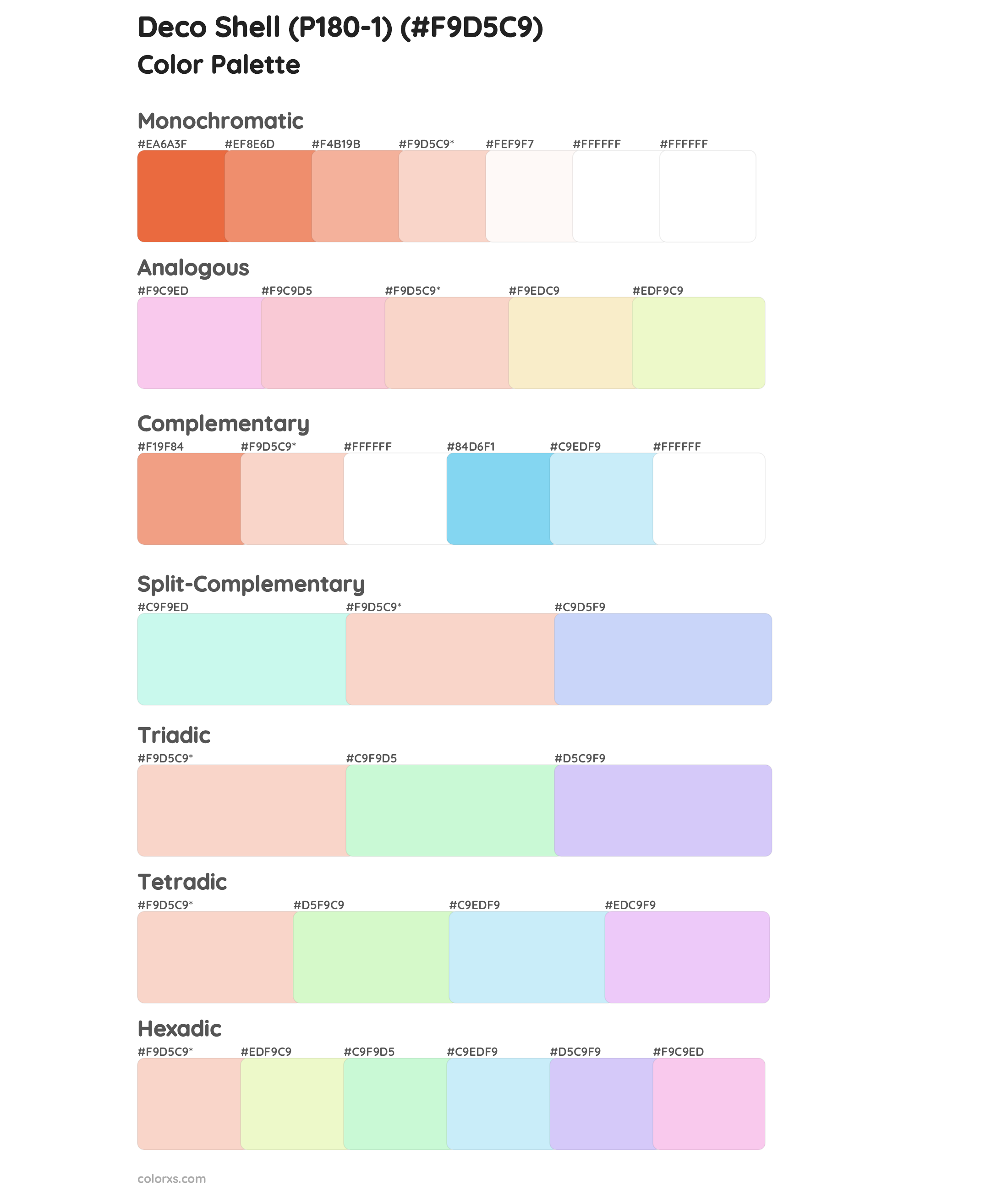 Deco Shell (P180-1) Color Scheme Palettes