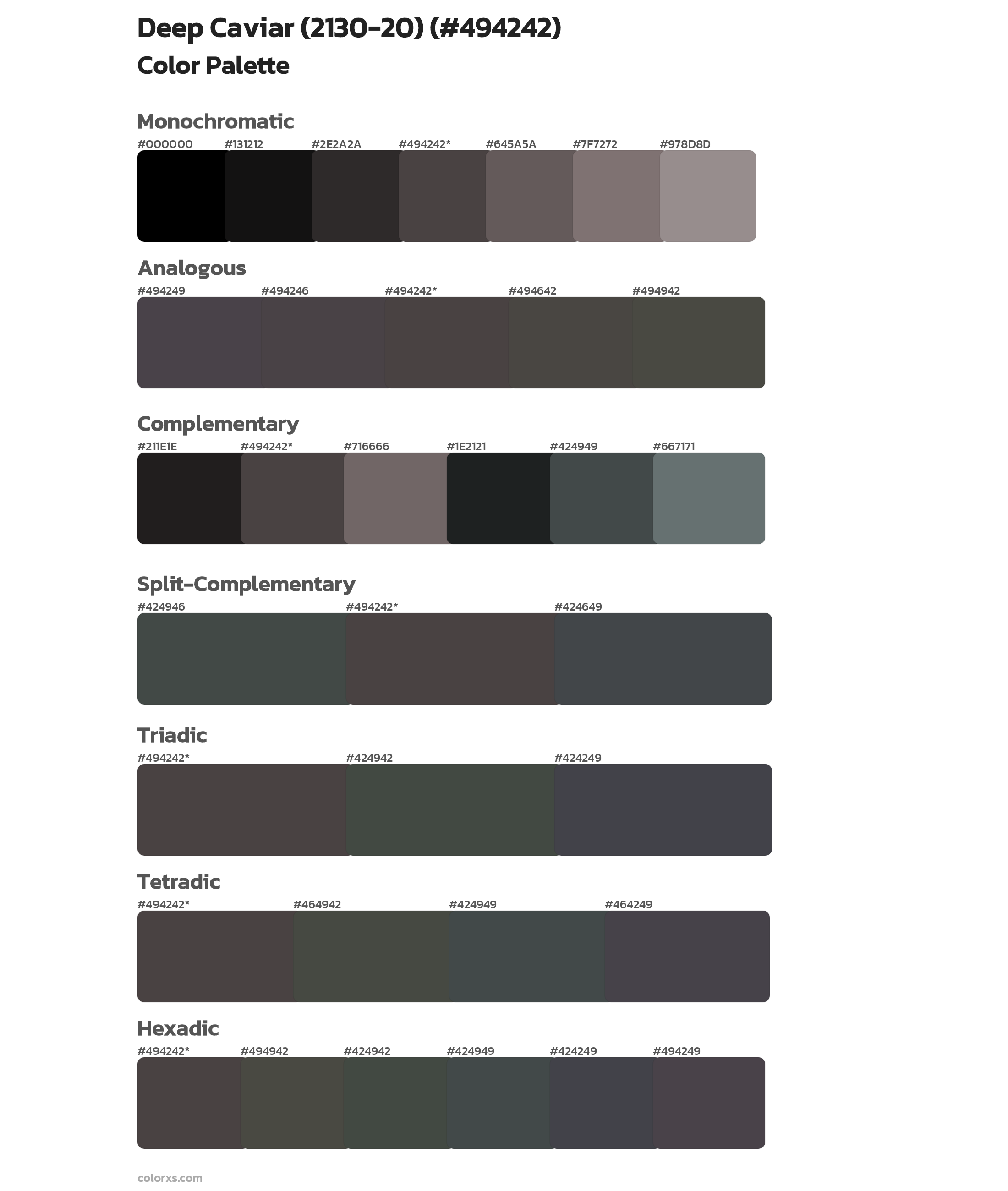 Deep Caviar (2130-20) Color Scheme Palettes