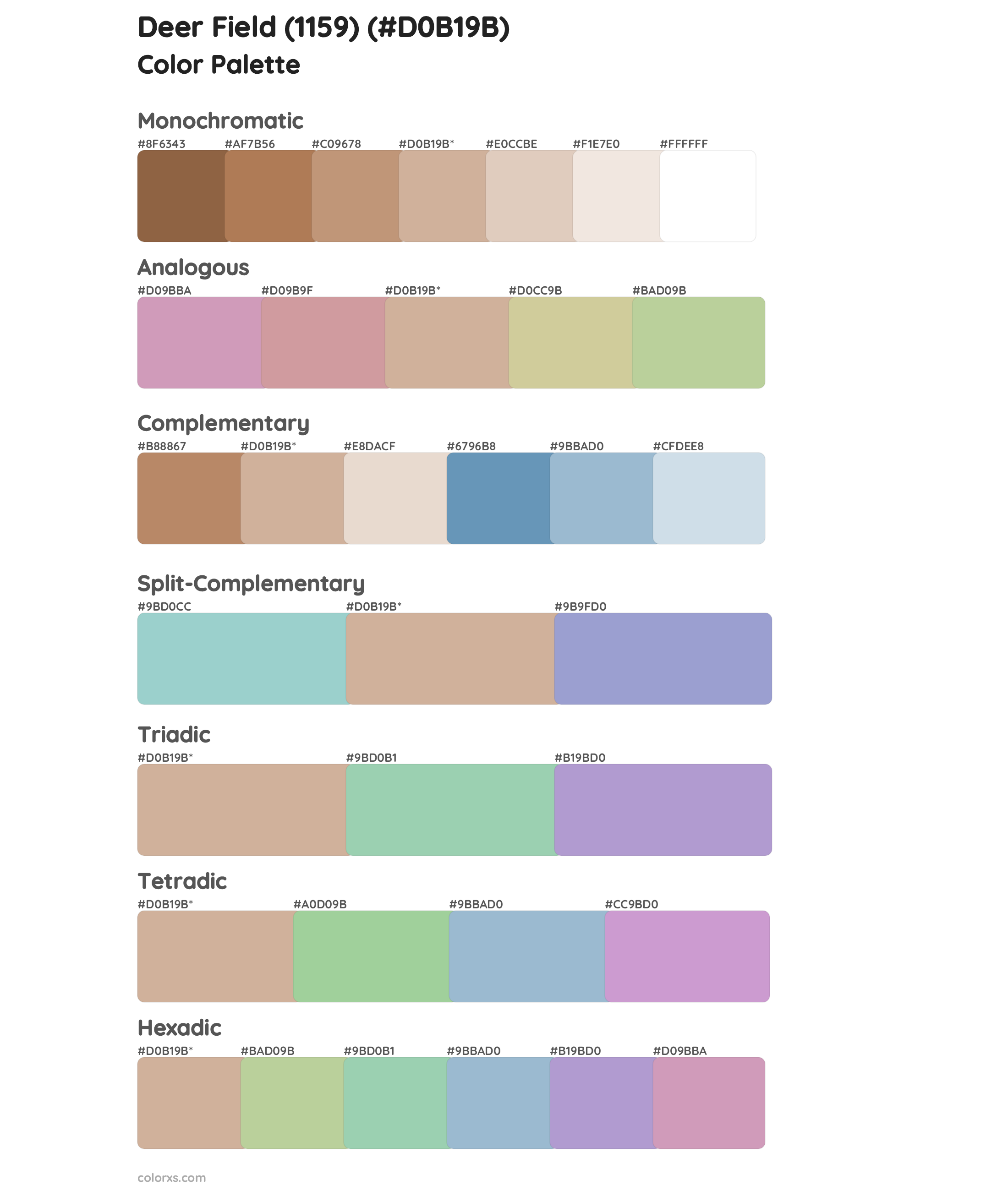 Deer Field (1159) Color Scheme Palettes