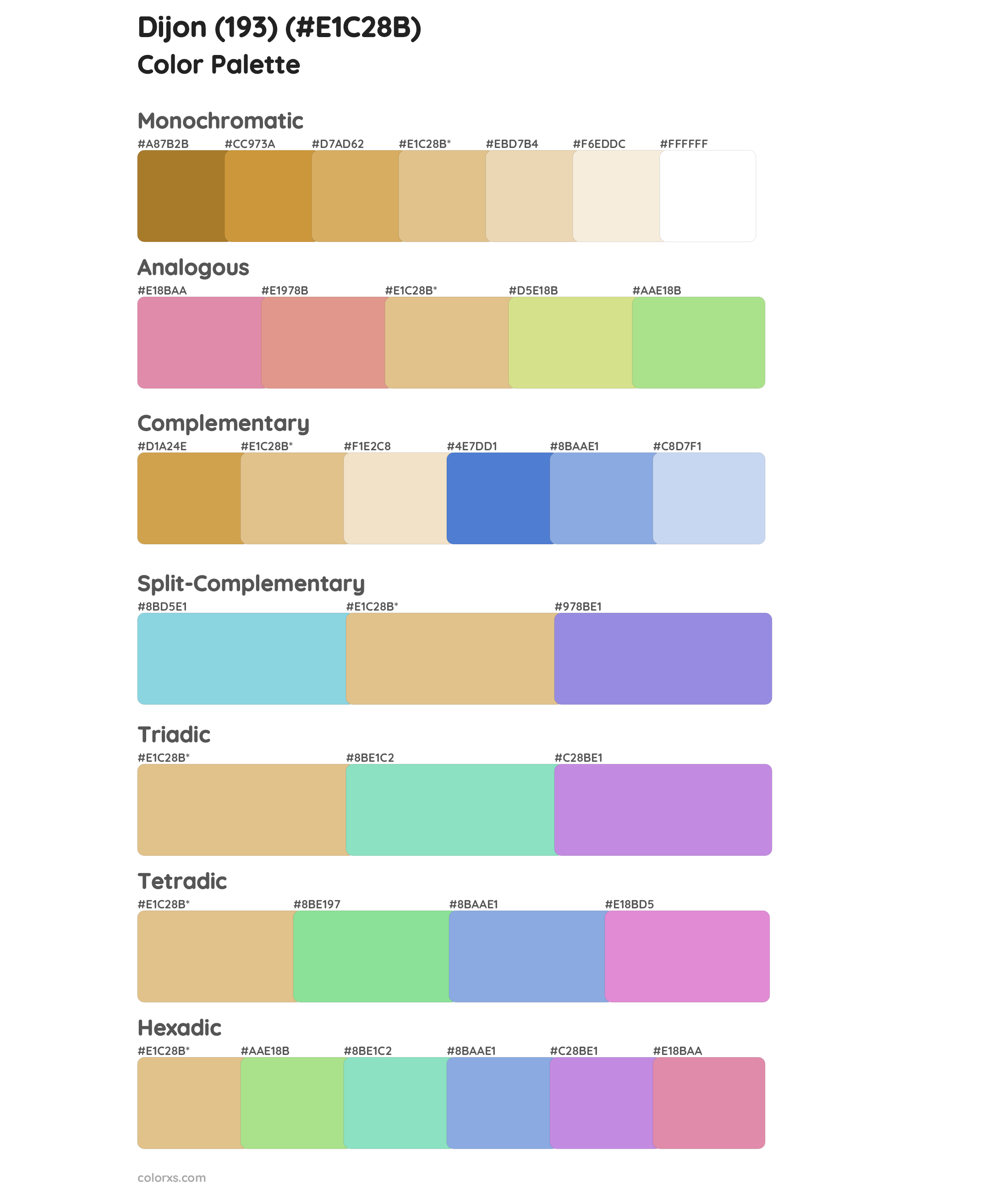 Dijon (193) Color Scheme Palettes