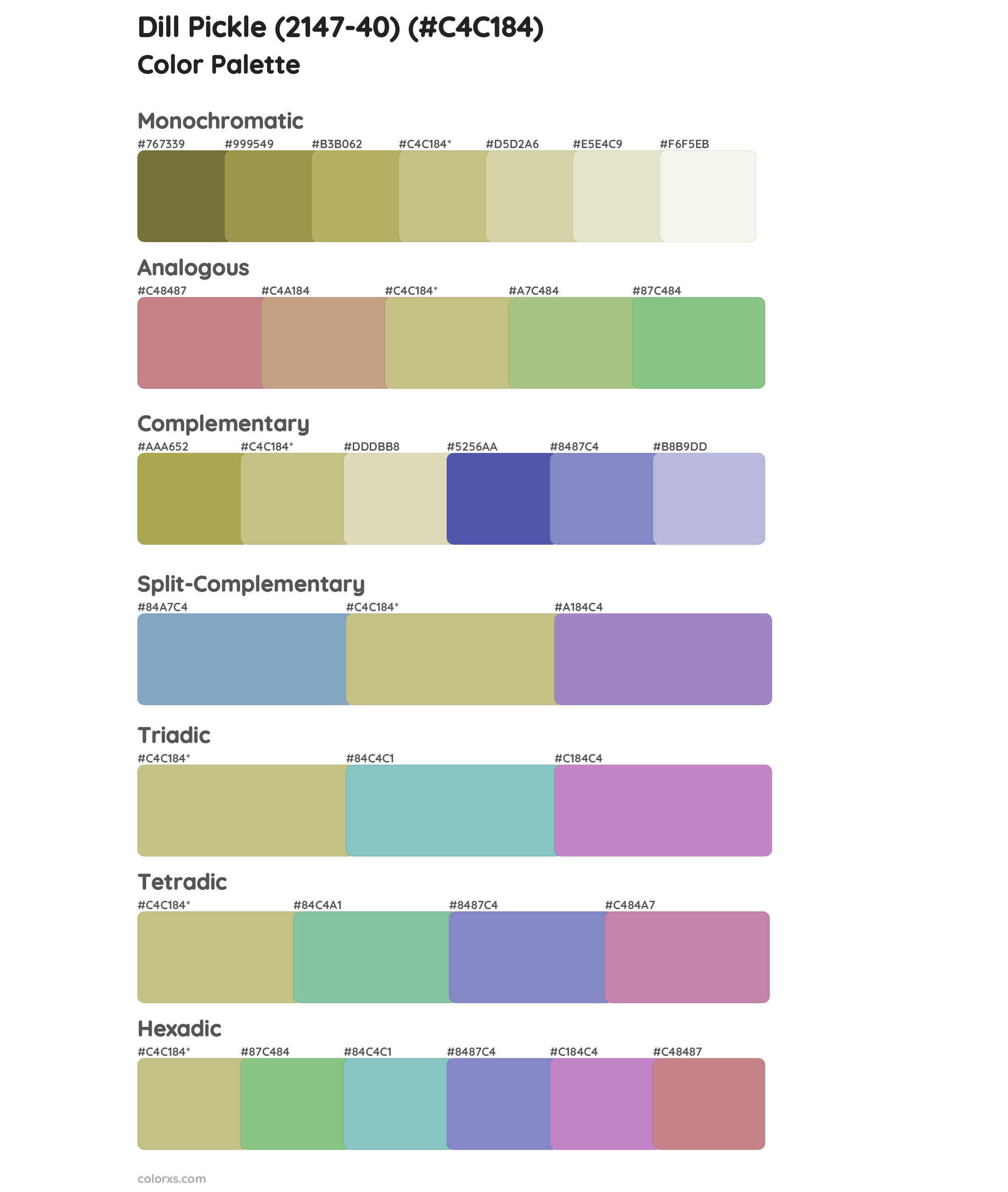 Dill Pickle (2147-40) Color Scheme Palettes