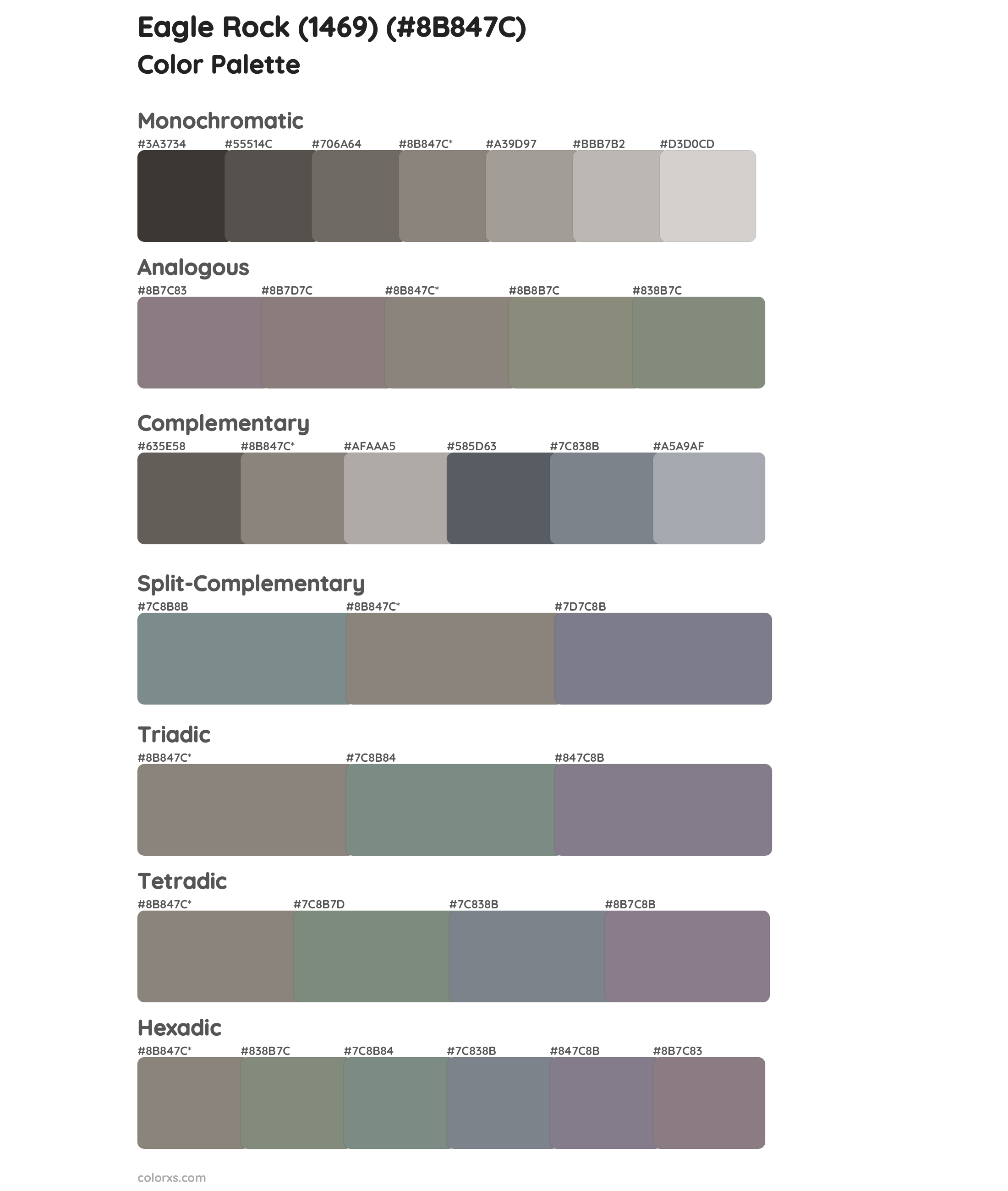 Eagle Rock (1469) Color Scheme Palettes