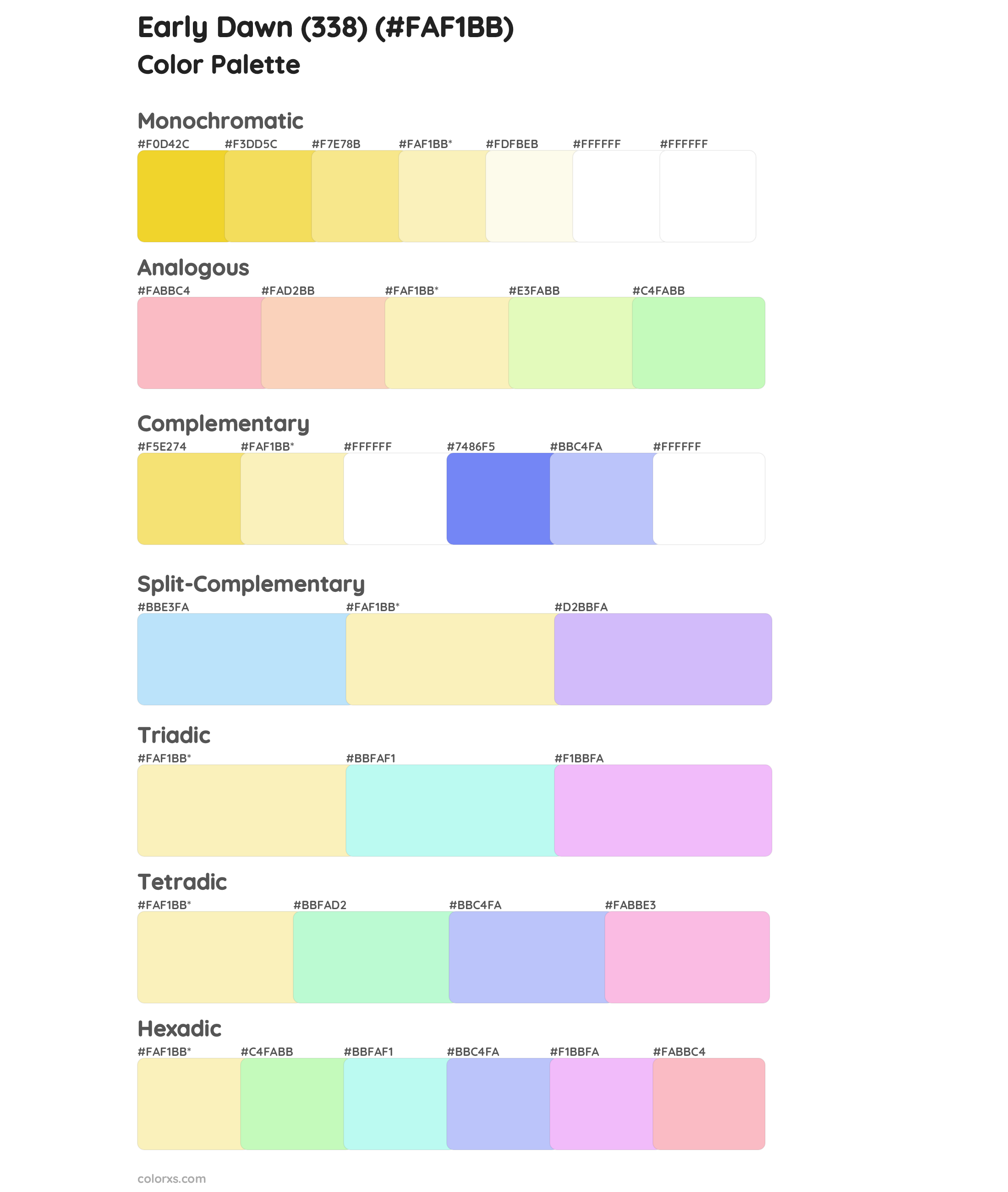 Early Dawn (338) Color Scheme Palettes