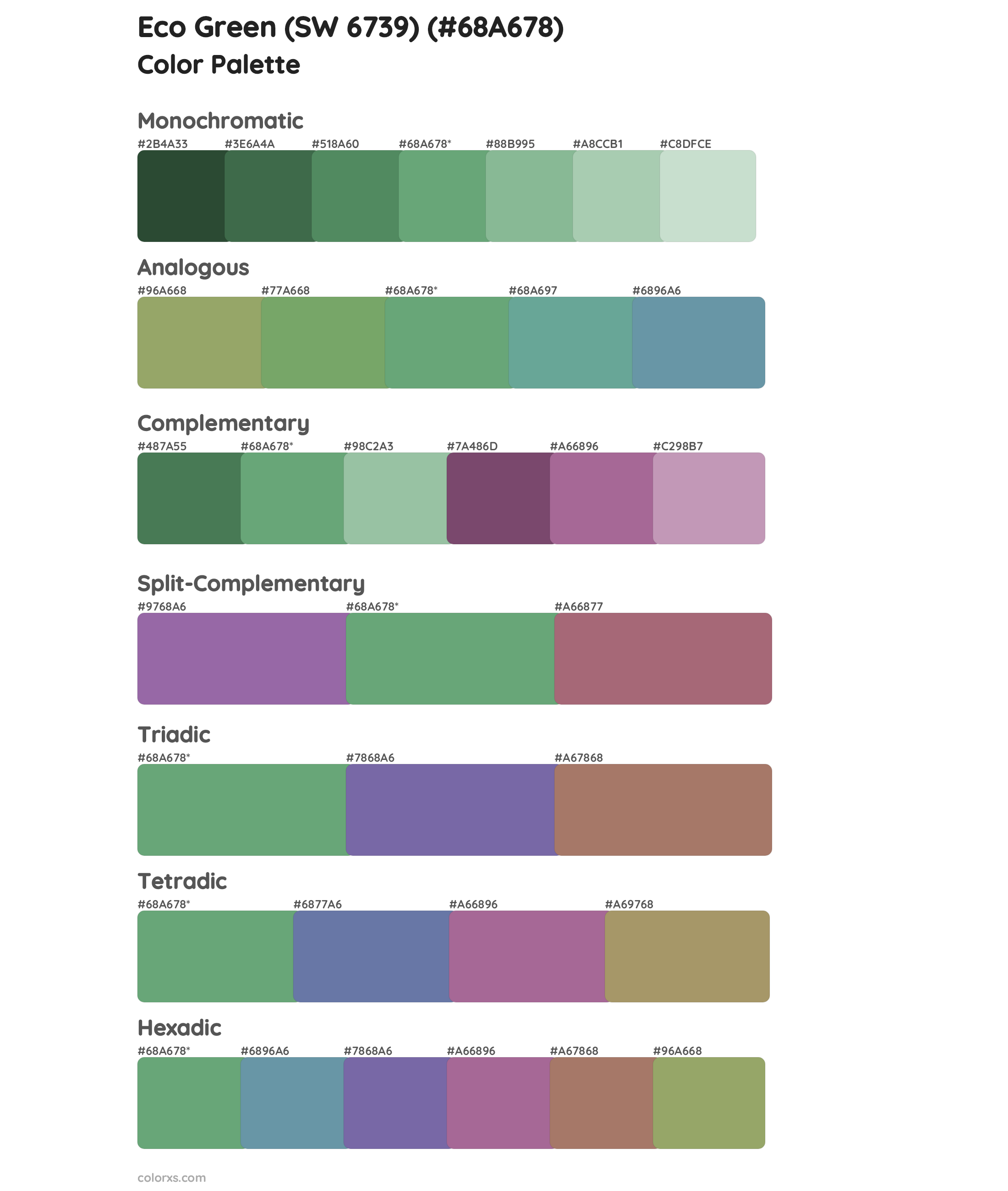 Eco Green (SW 6739) Color Scheme Palettes