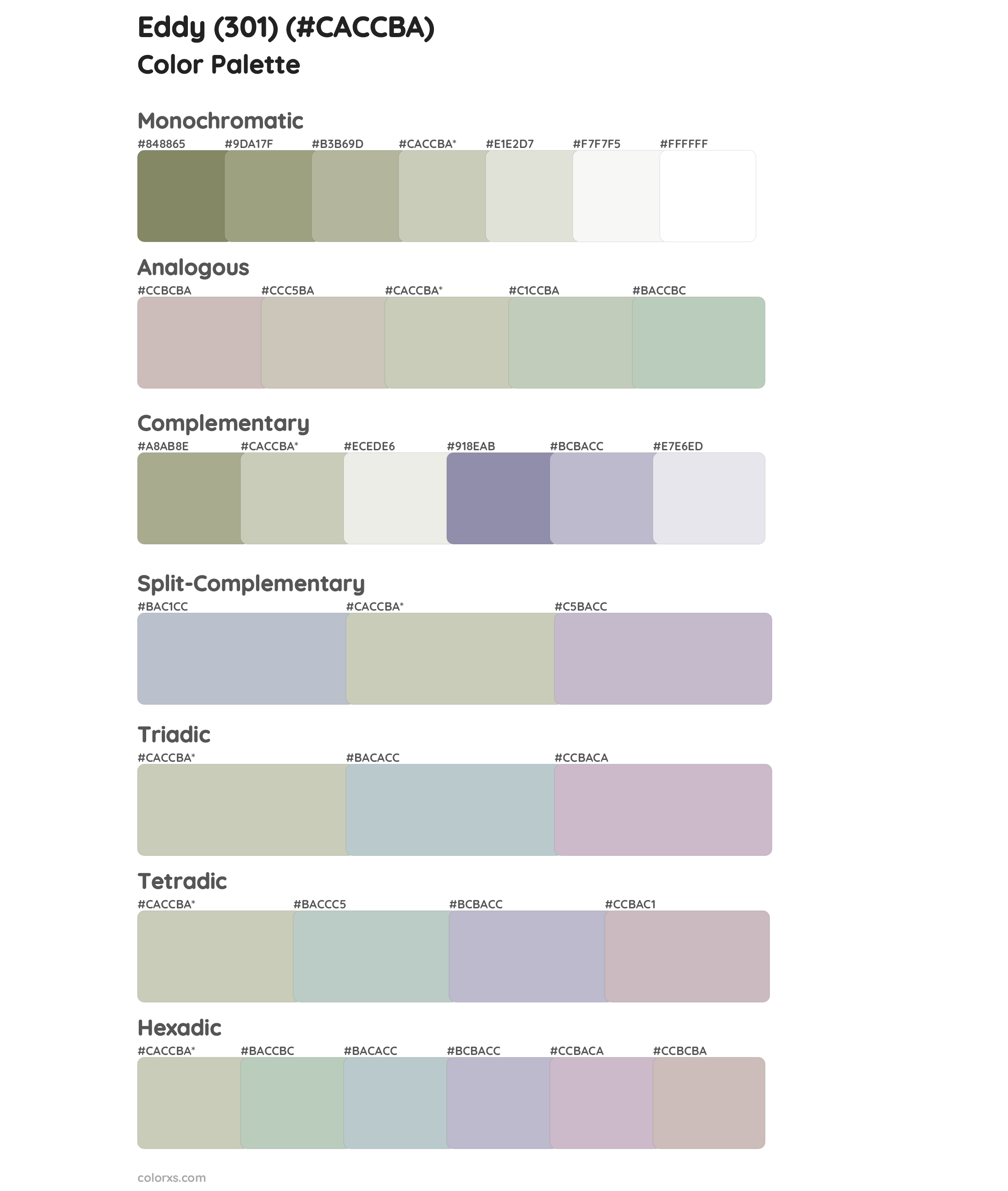 Eddy (301) Color Scheme Palettes