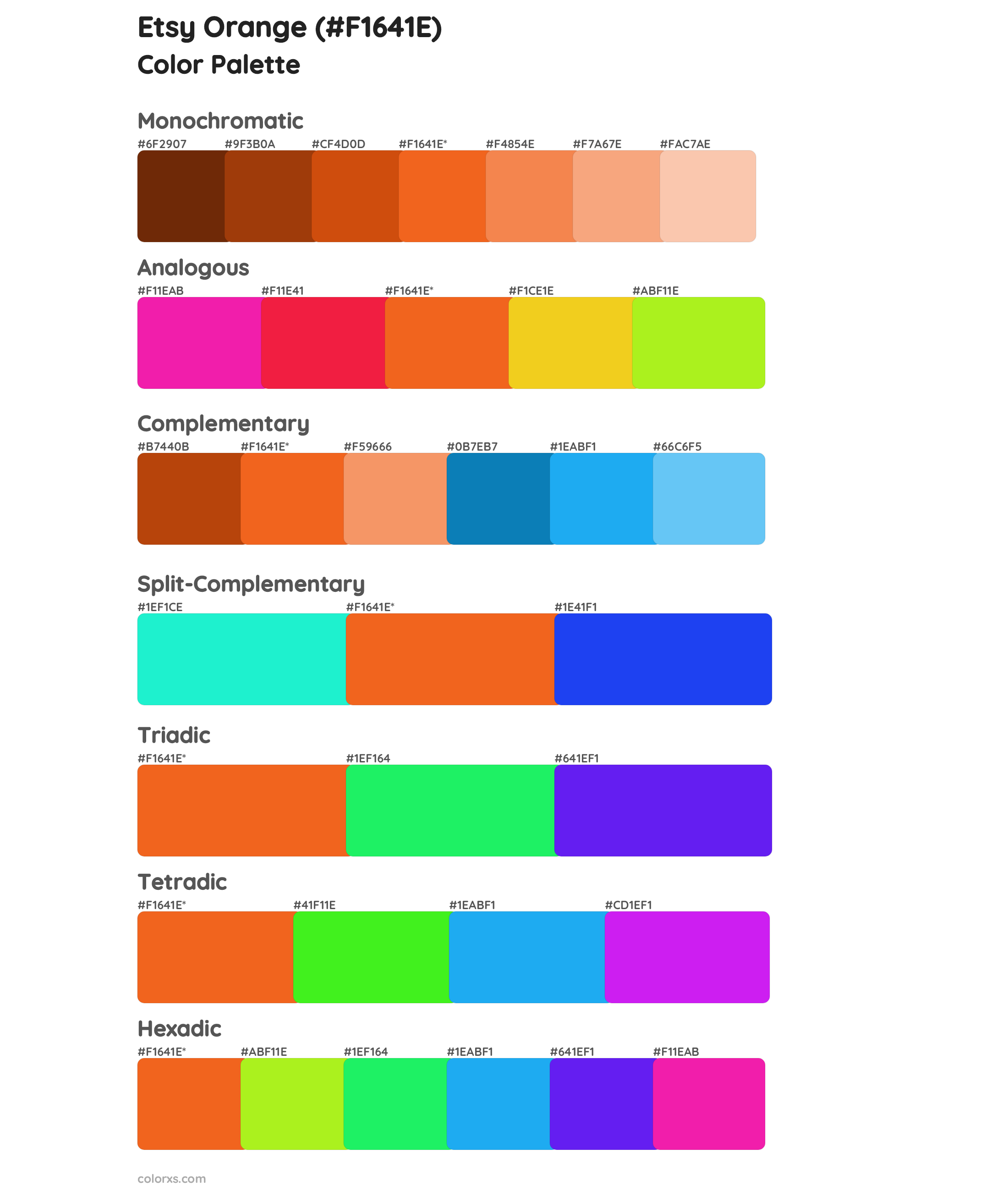 Etsy Orange Color Scheme Palettes