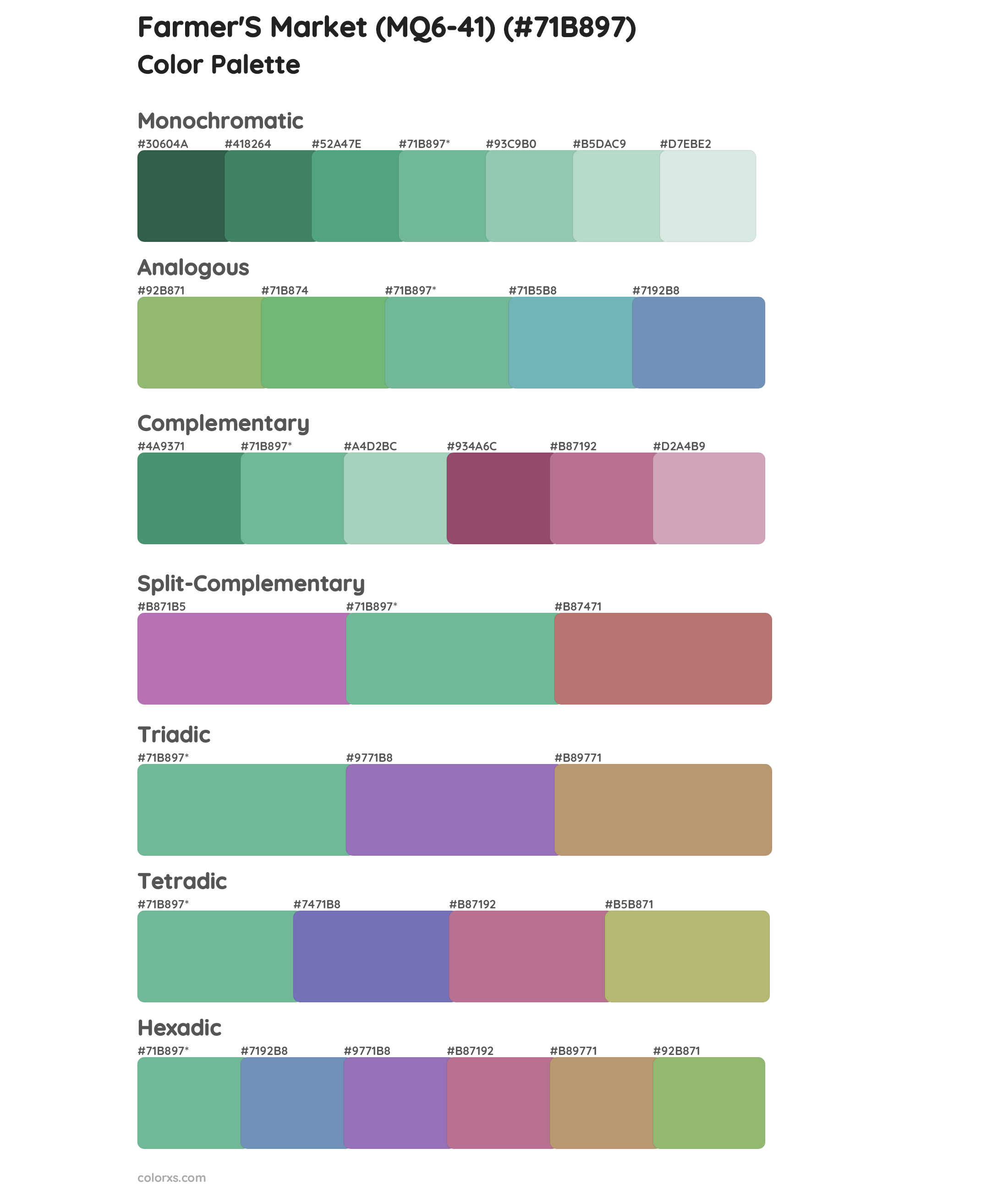 Farmer'S Market (MQ6-41) Color Scheme Palettes