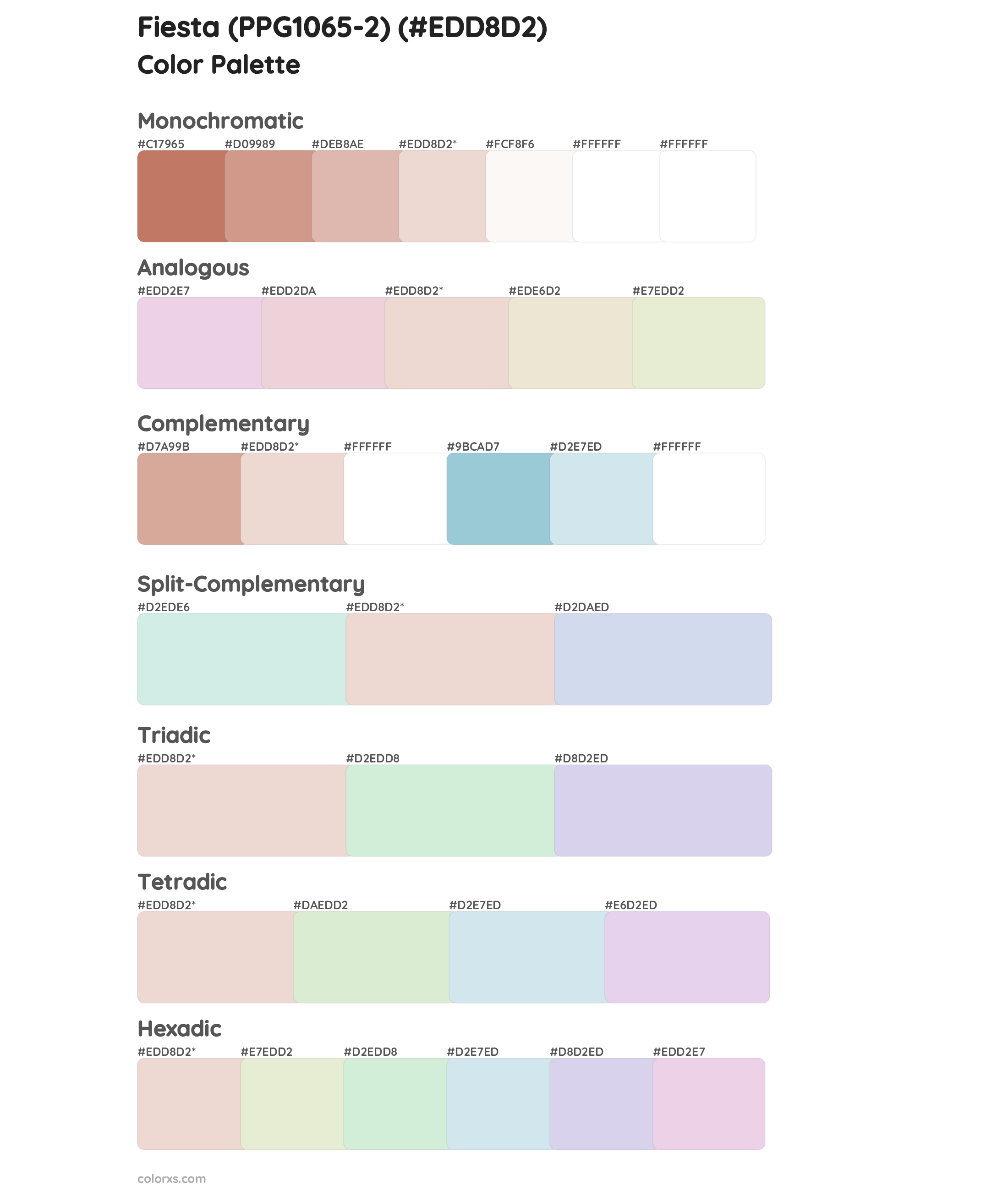 Fiesta (PPG1065-2) Color Scheme Palettes