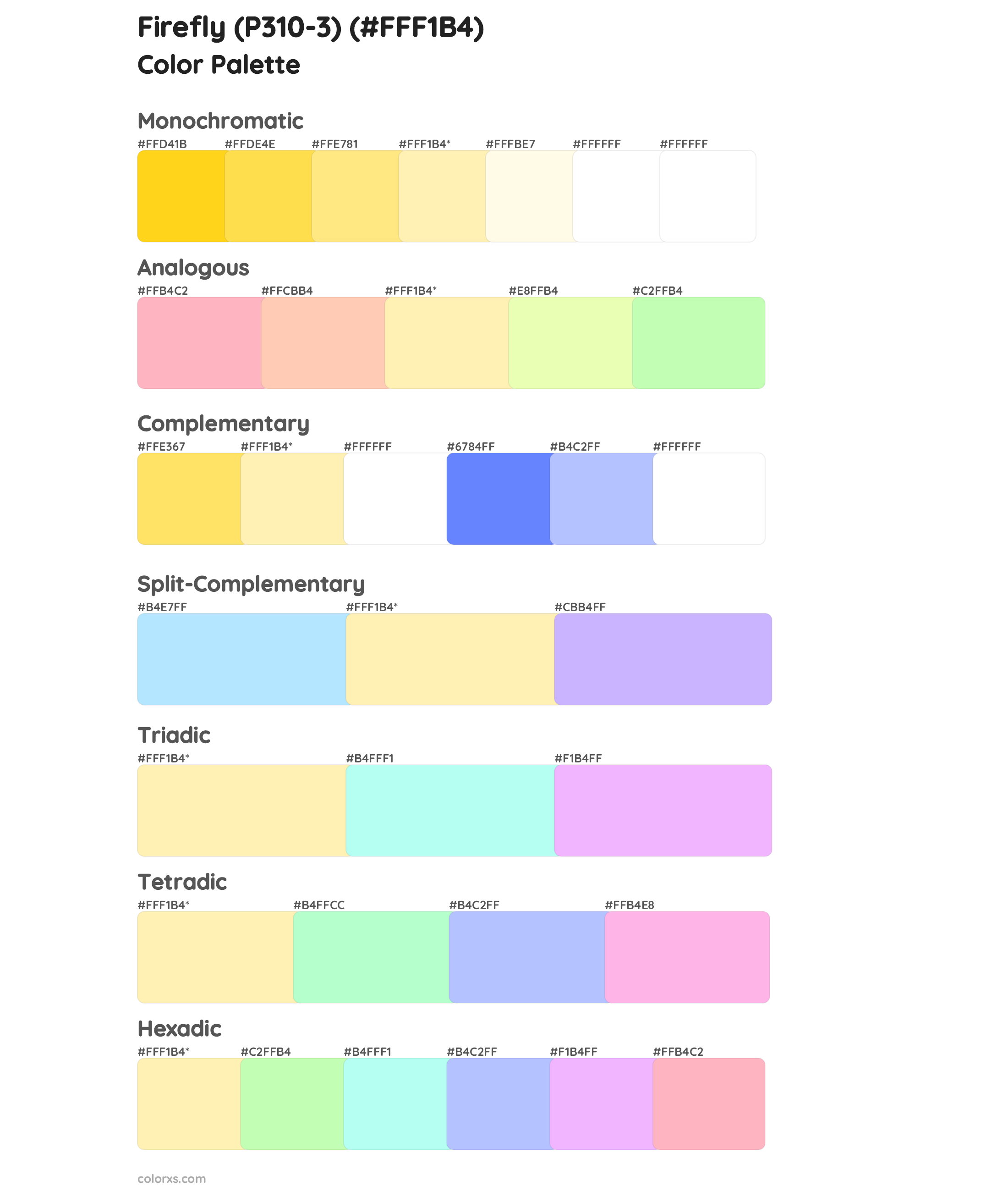 Firefly (P310-3) Color Scheme Palettes