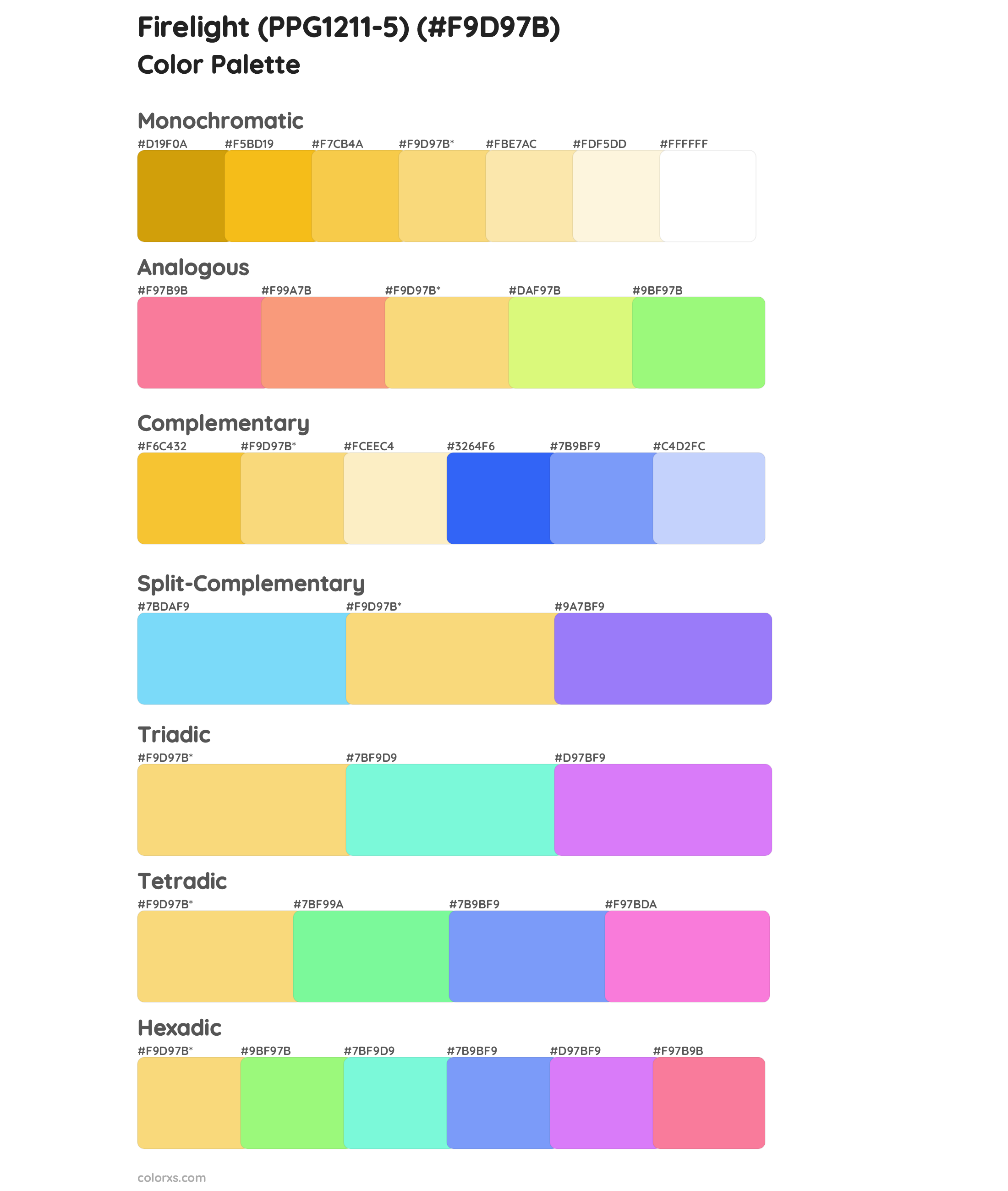 Firelight (PPG1211-5) Color Scheme Palettes