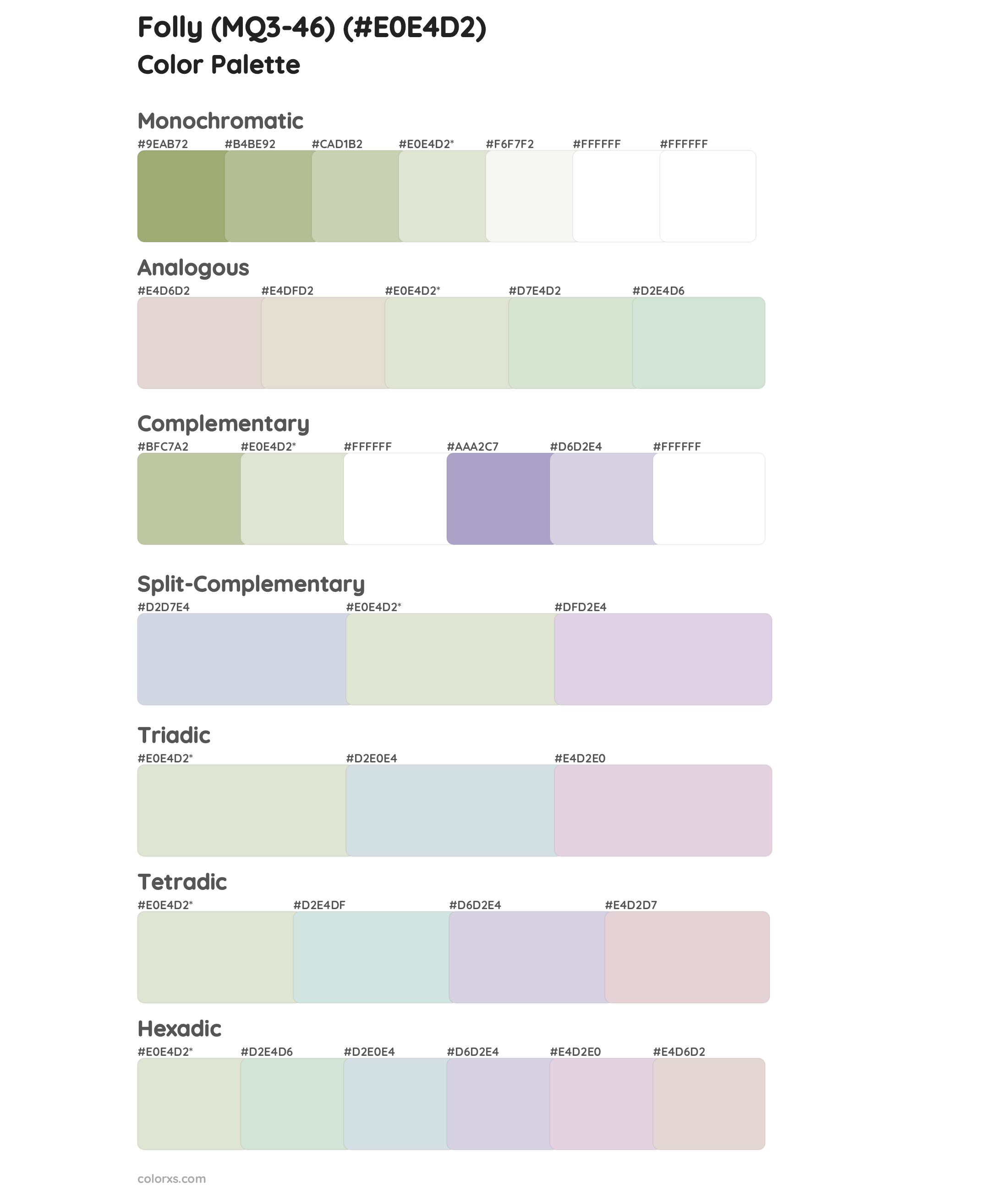 Folly (MQ3-46) Color Scheme Palettes