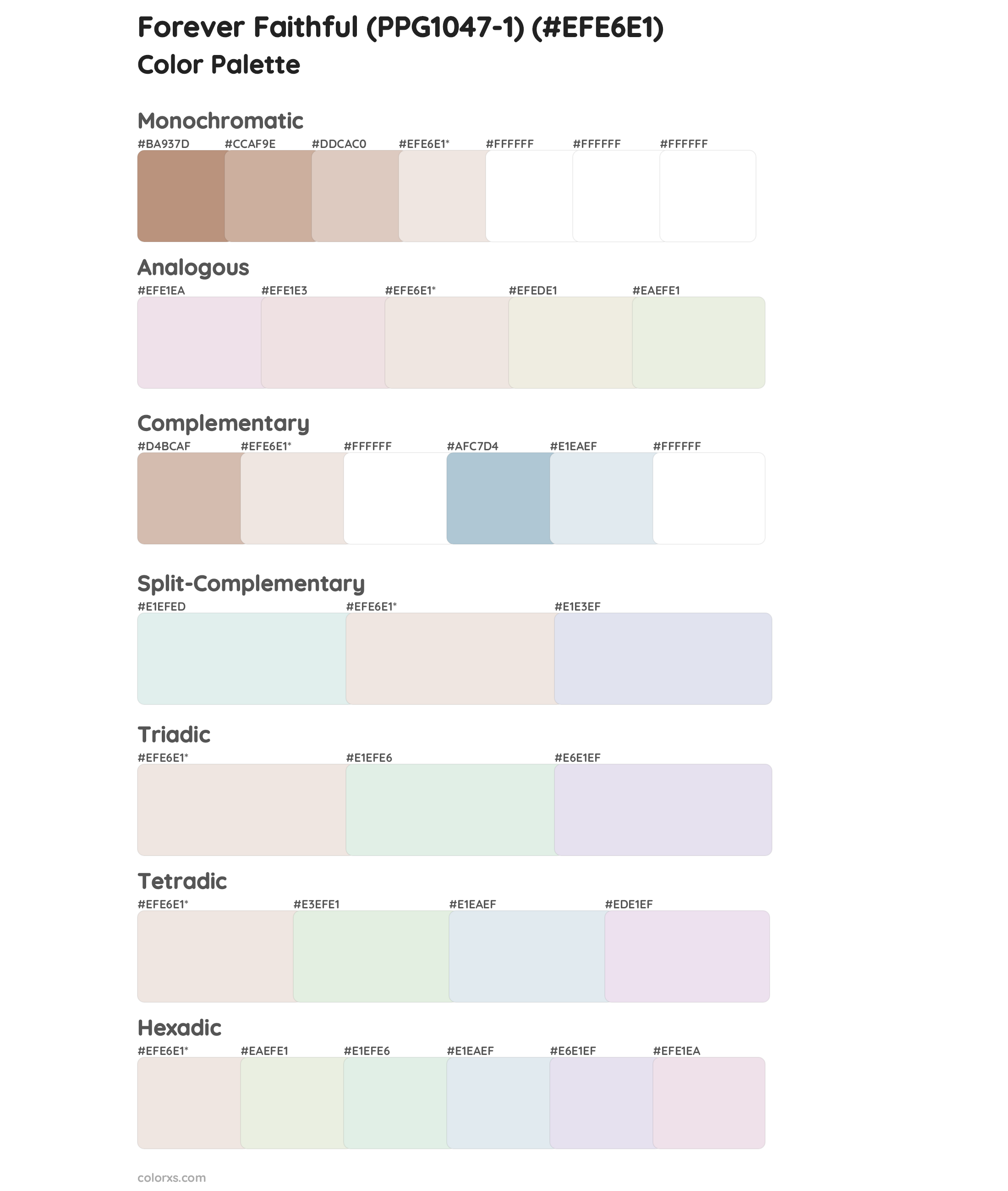 Forever Faithful (PPG1047-1) Color Scheme Palettes