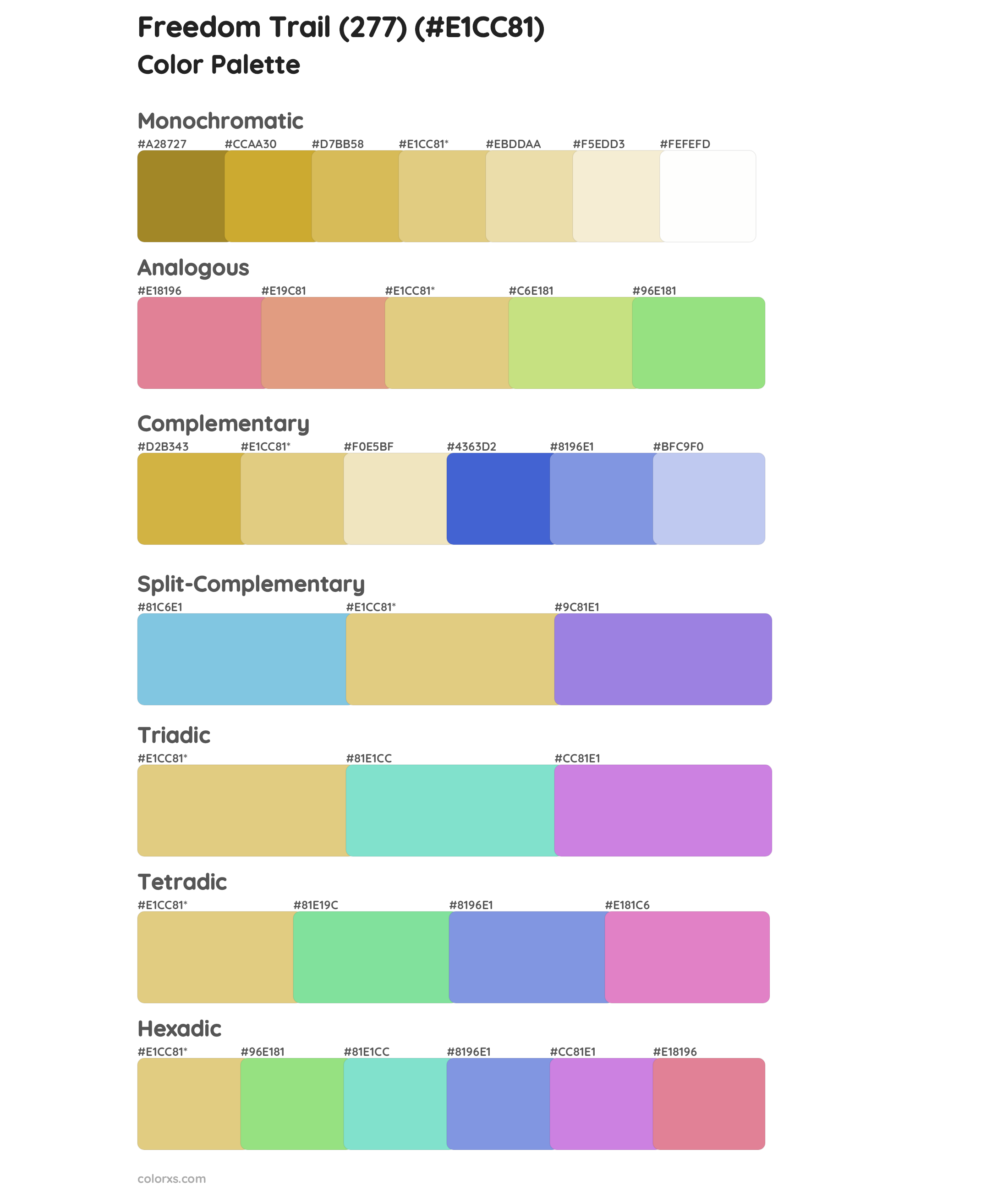 Freedom Trail (277) Color Scheme Palettes