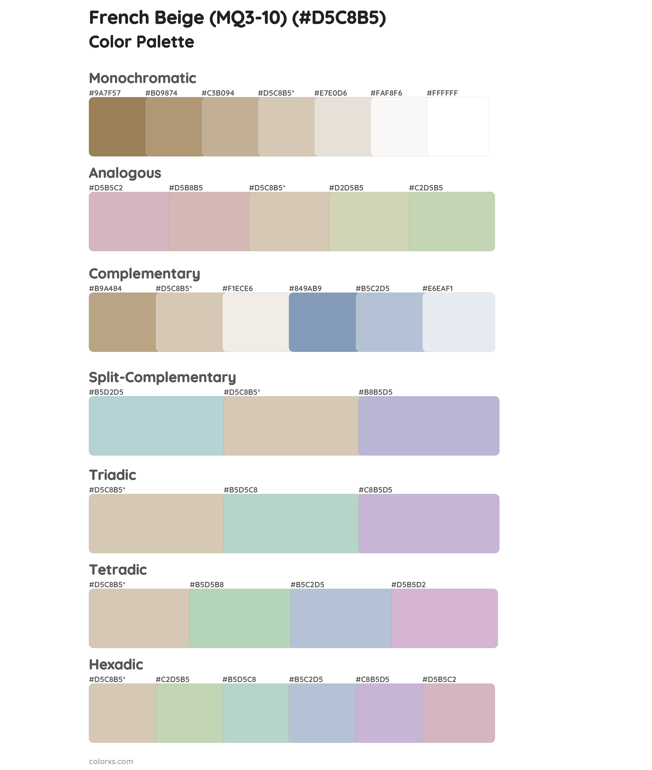 French Beige (MQ3-10) Color Scheme Palettes