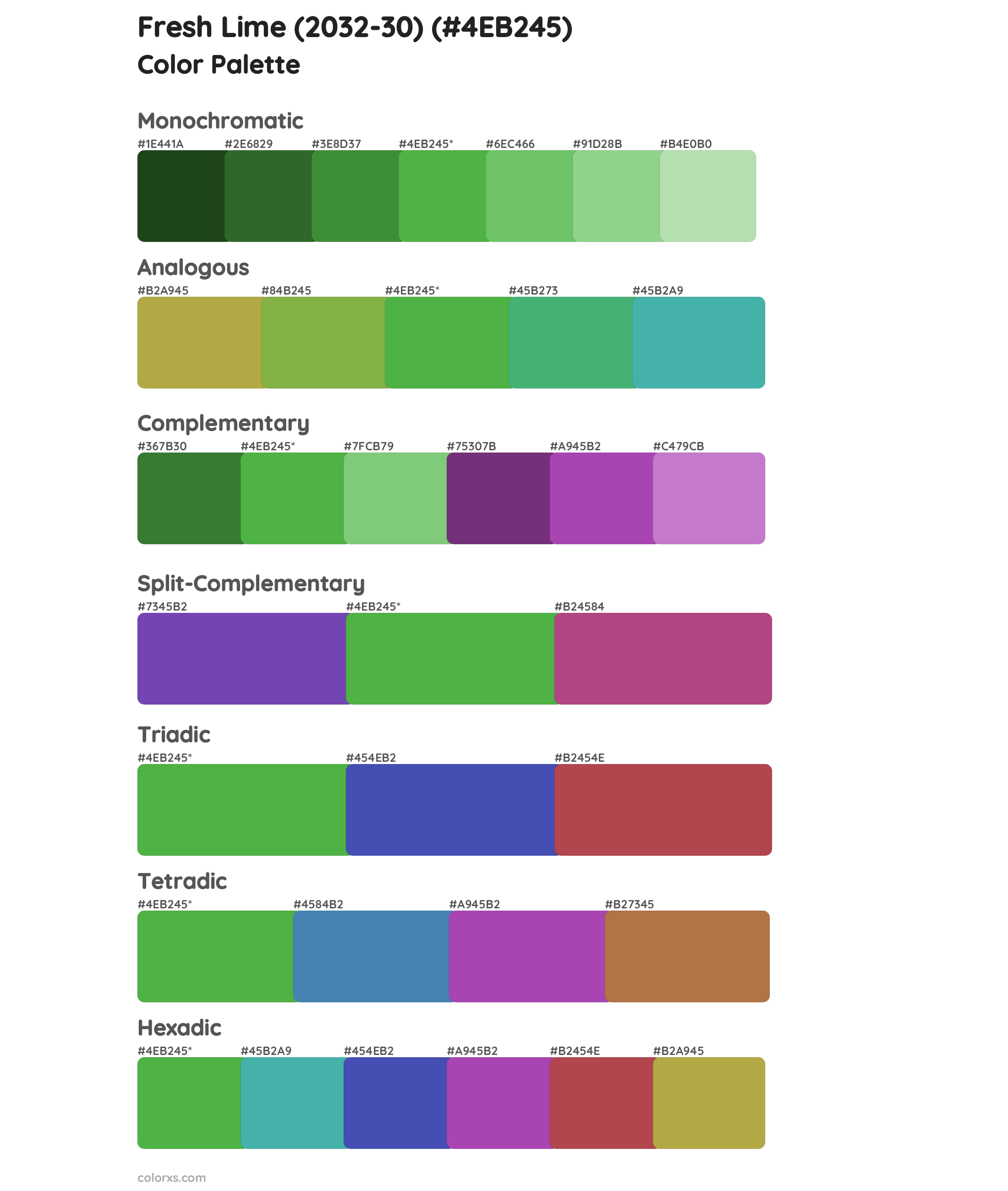 Fresh Lime (2032-30) Color Scheme Palettes