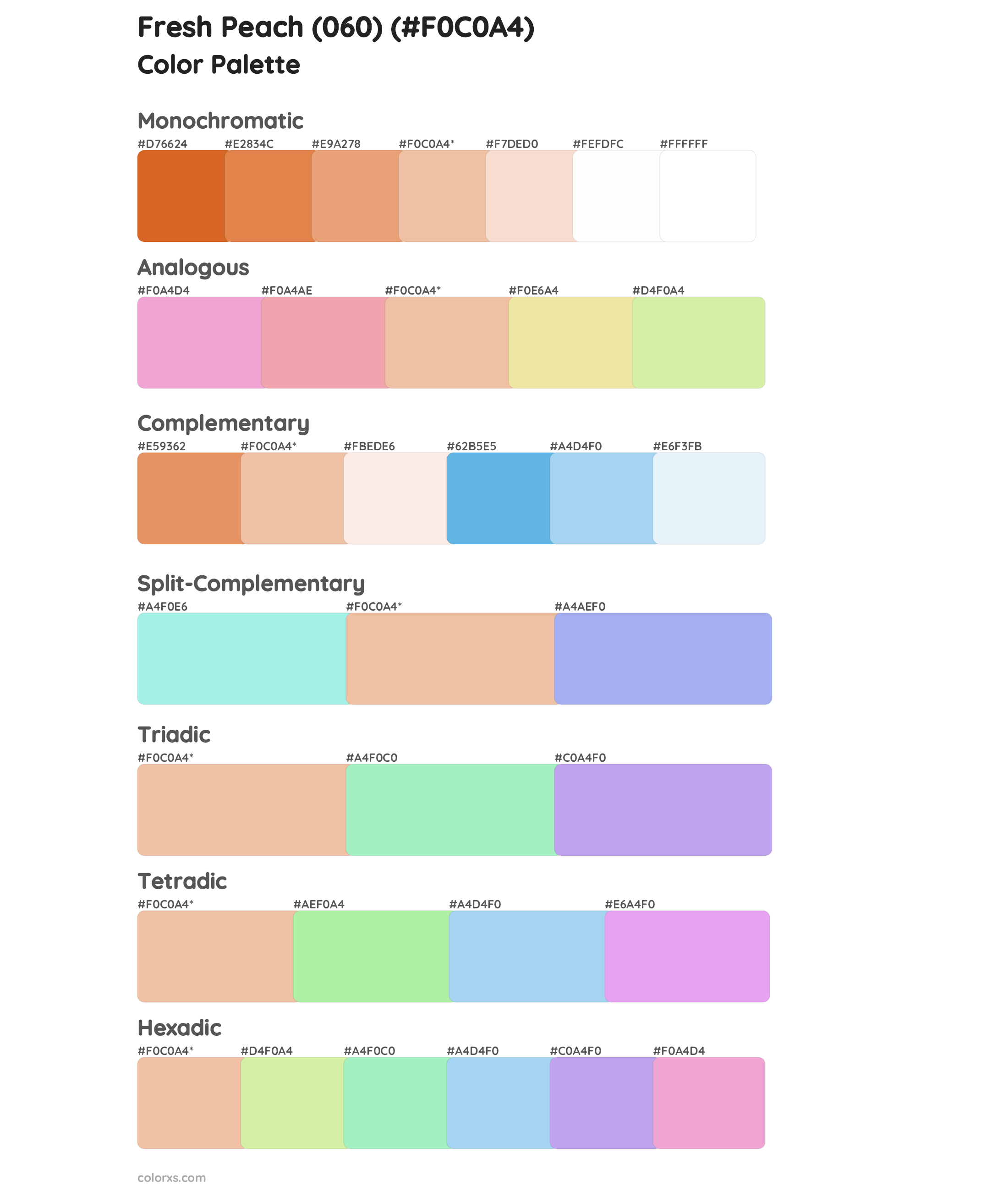 Fresh Peach (060) Color Scheme Palettes