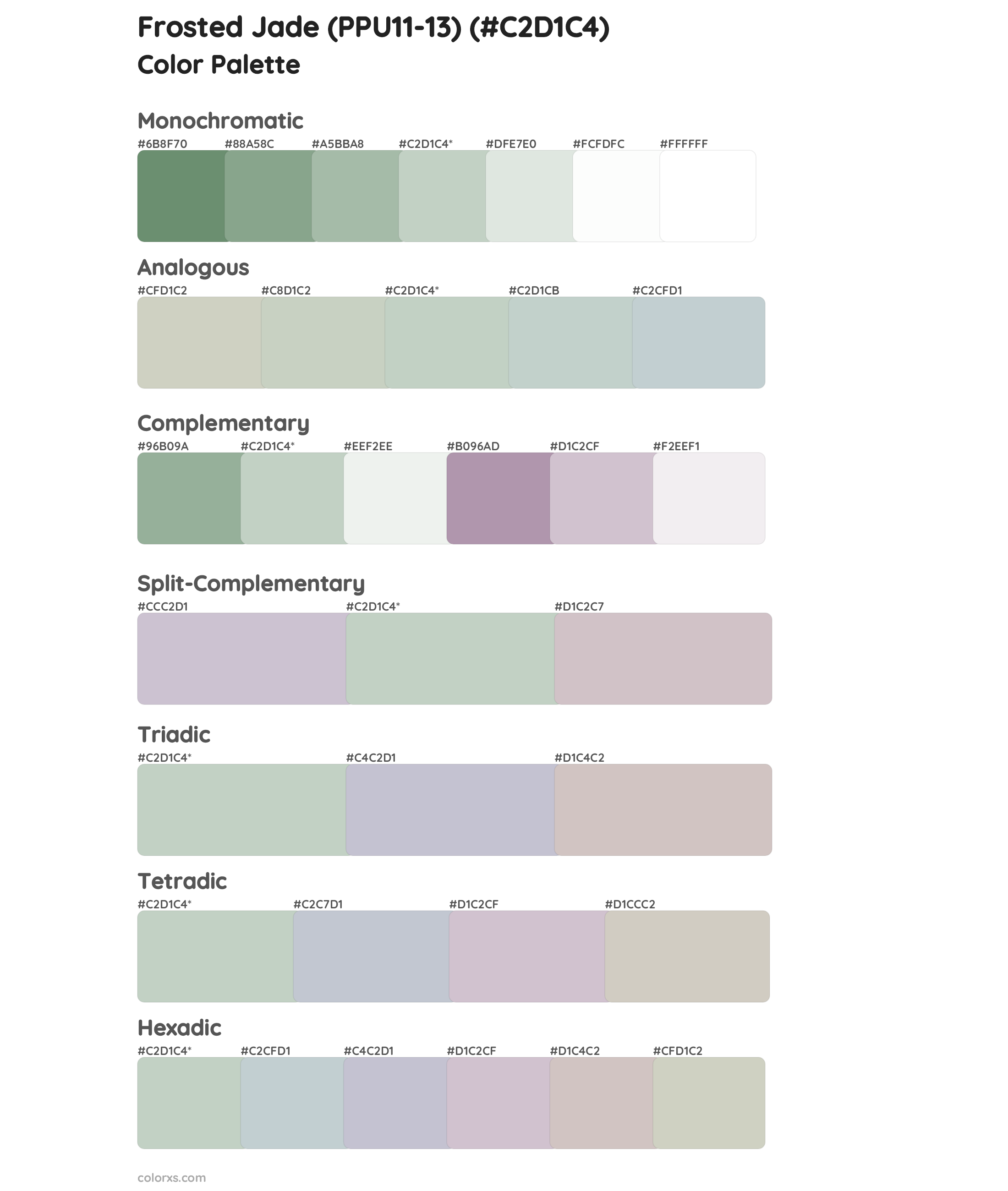 Frosted Jade (PPU11-13) Color Scheme Palettes