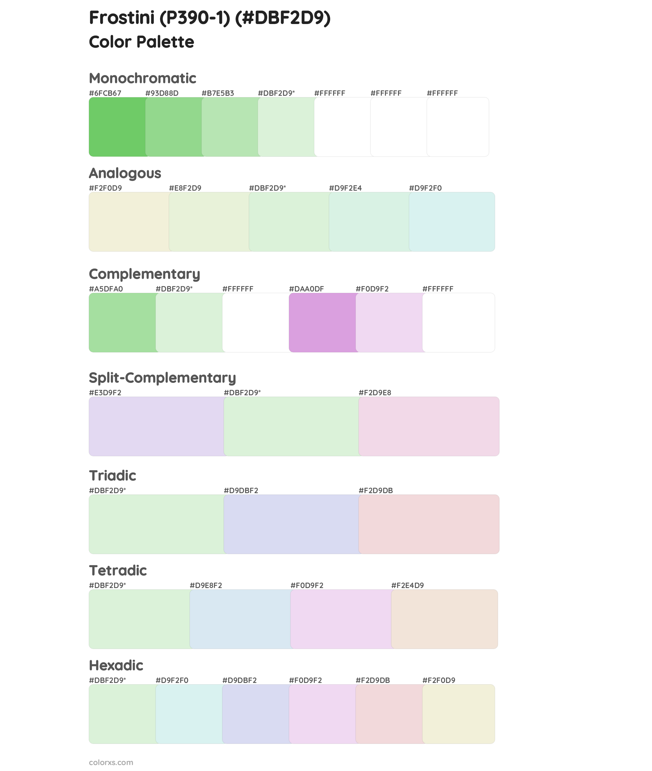 Frostini (P390-1) Color Scheme Palettes